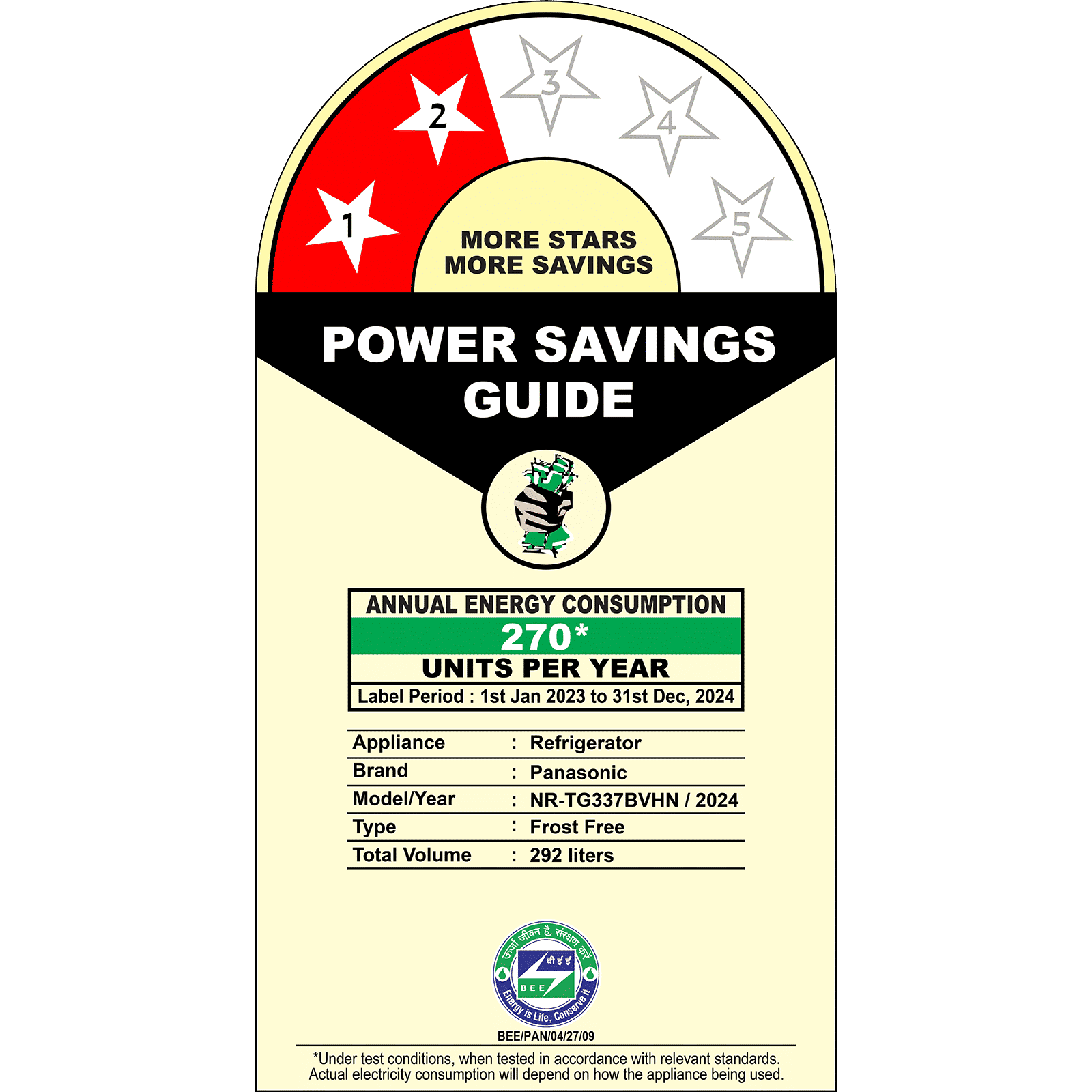 Panasonic TG Series 292 Litres 2 Star Frost Free Double Door Convertible Refrigerator with Surround Cooling Technology (NR-TG337BVHN, Electric Grey)_7