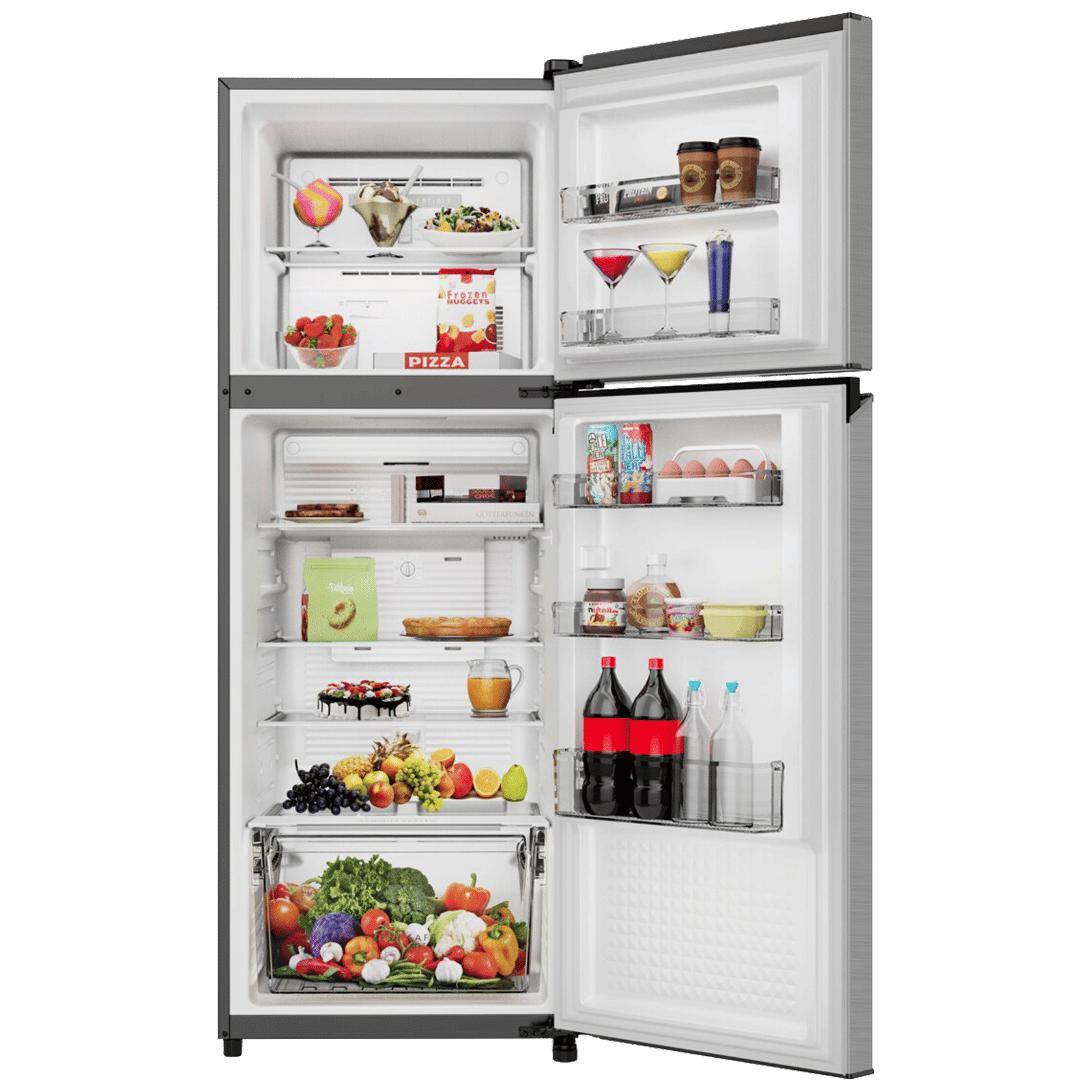 Panasonic 292 Litres 2 Star Frost Free Double Door Refrigerator with Surround Cooling (NR-TG332BUSN, Silver)_3