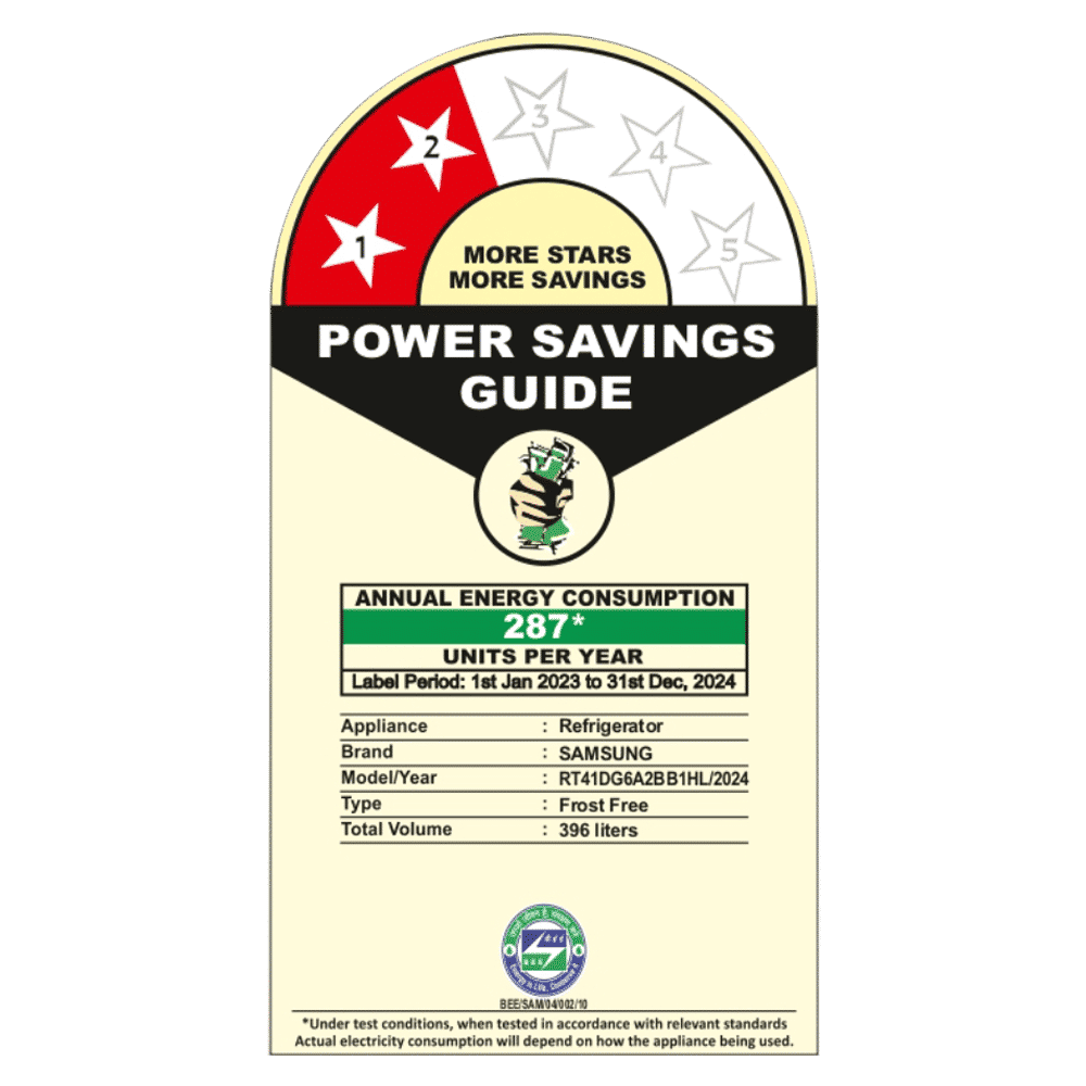 SAMSUNG 396 Litres 2 Star Frost Free Double Door Smart Wifi Enabled Convertible Refrigerator with Digital Inverter Compressor (RT41DG6A2BB1HL, Black Matt) SAMSUNG 396 Litres 2 Star Frost Free Double Door Smart Wifi Enabled Convertible Refrigerator with Digital Inverter Compressor (RT41DG6A2BB1HL, Black Matt)_8