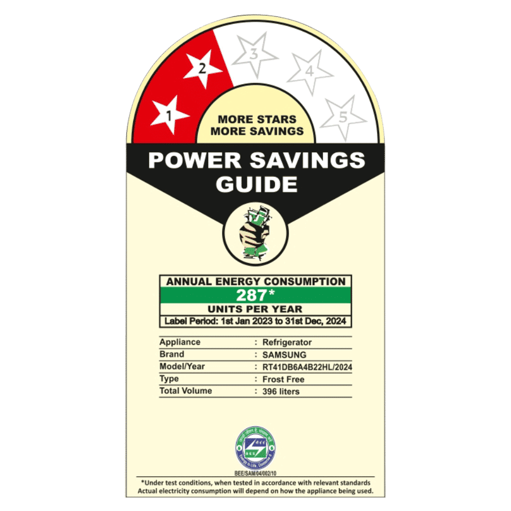 SAMSUNG 396 Litres 2 Star Frost Free Double Door Smart Wifi Enabled Convertible Refrigerator with Digital Inverter Compressor (RT41DB6A4B22HL, Black Glass) SAMSUNG 396 Litres 2 Star Frost Free Double Door Smart Wifi Enabled Convertible Refrigerator with Digital Inverter Compressor (RT41DB6A4B22HL, Black Glass)_8