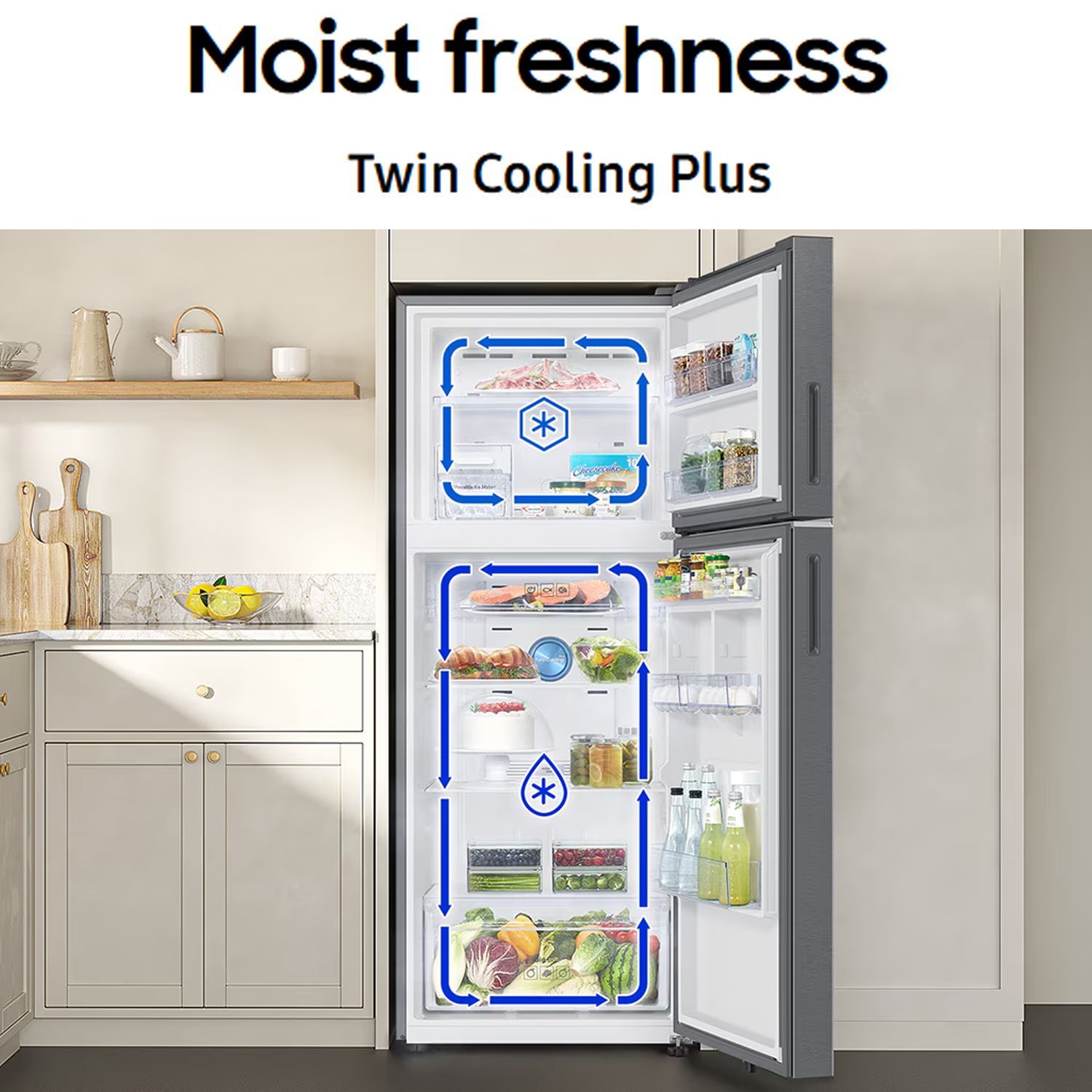 SAMSUNG 419 Litres 2 Star Frost Free Double Door Smart Wifi Enabled Convertible Refrigerator with Digital Inverter Compressor (RT45DG6A2BSLHL, Real Stainless)_15