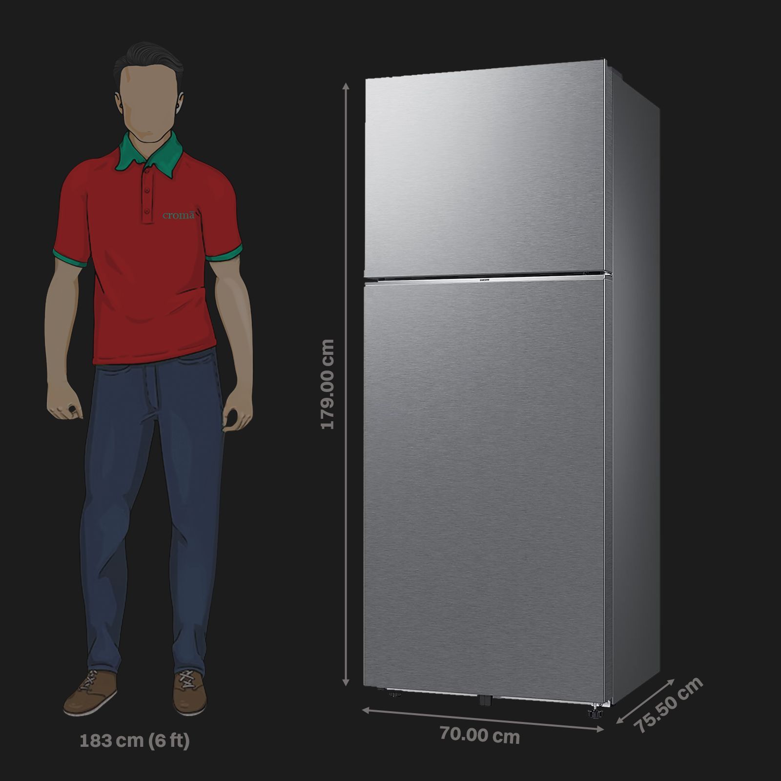 SAMSUNG 419 Litres 2 Star Frost Free Double Door Smart Wifi Enabled Convertible Refrigerator with Digital Inverter Compressor (RT45DG6A2BSLHL, Real Stainless) SAMSUNG 419 Litres 2 Star Frost Free Double Door Smart Wifi Enabled Convertible Refrigerator with Digital Inverter Compressor (RT45DG6A2BSLHL, Real Stainless)_3