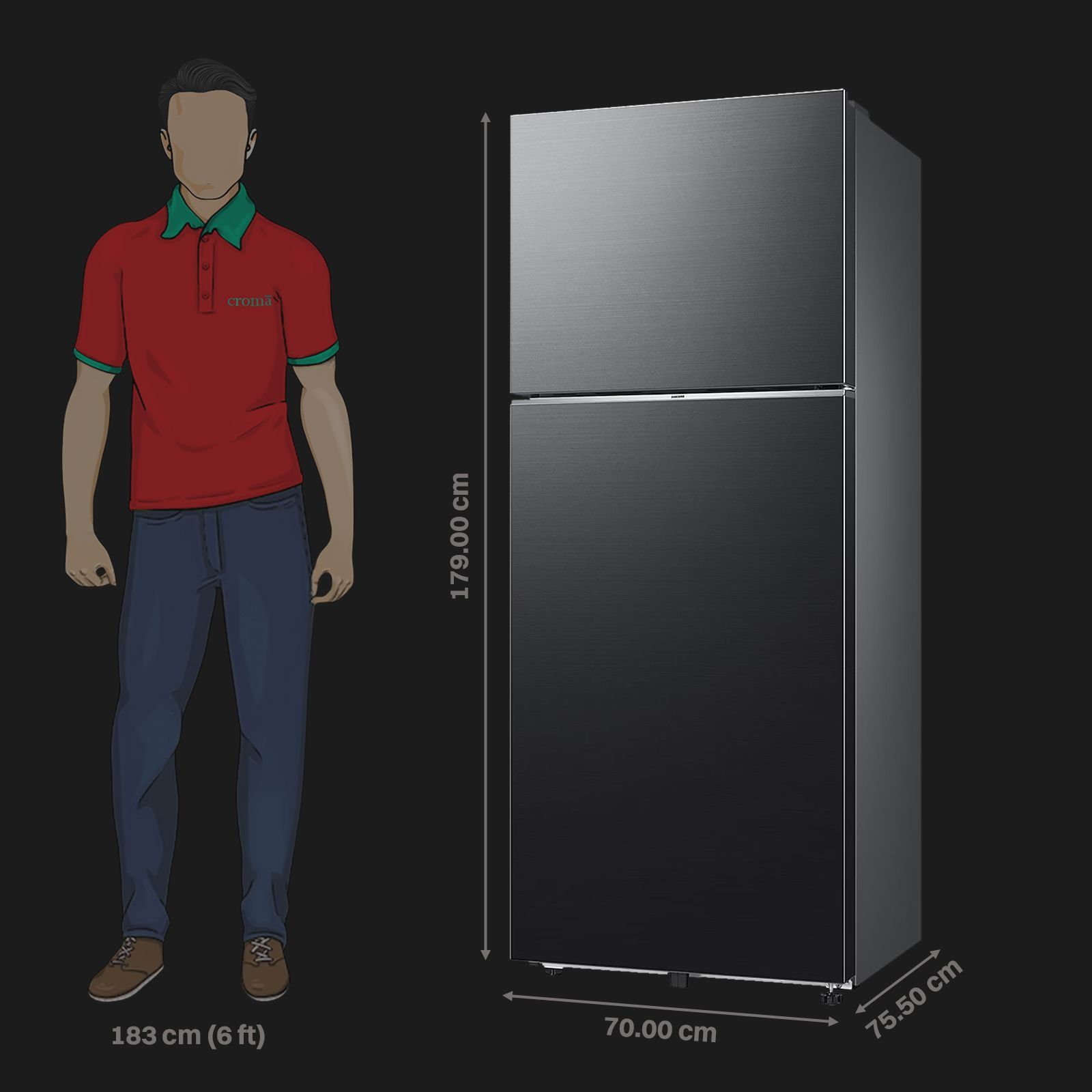 SAMSUNG 419 Litres 3 Star Frost Free Double Door Smart Wifi Enabled Convertible Refrigerator with Digital Inverter Compressor (RT45DG6A4DBXHL, Luxe Black)_3
