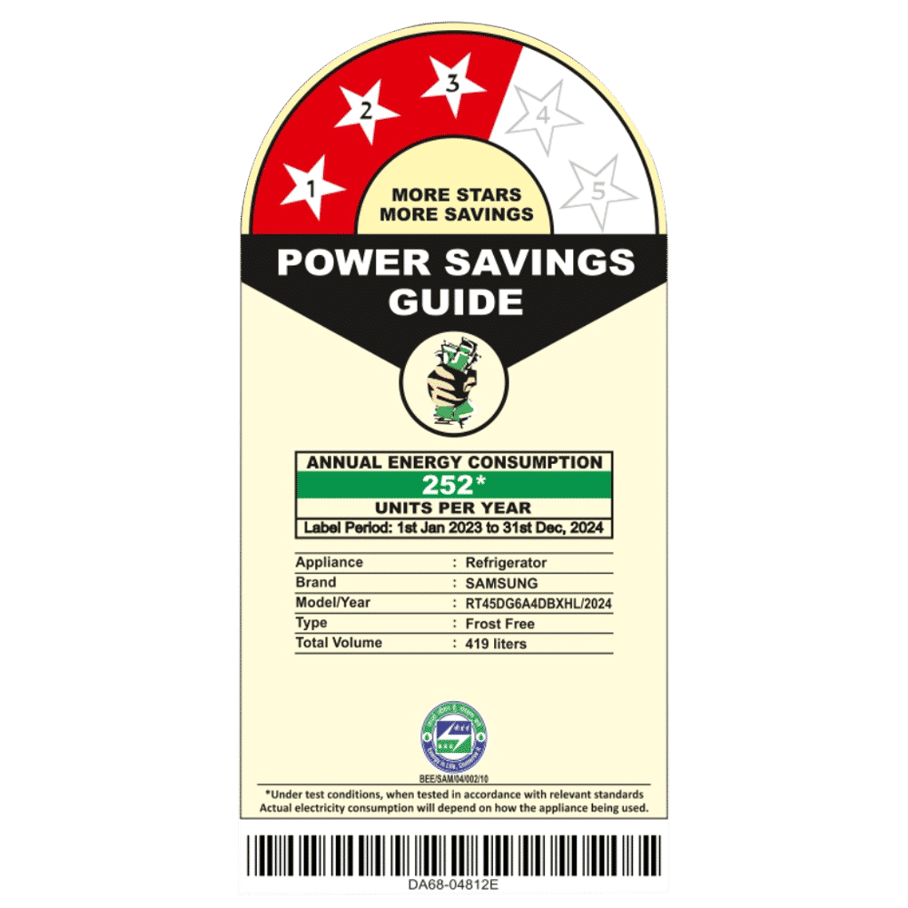 SAMSUNG 419 Litres 3 Star Frost Free Double Door Smart Wifi Enabled Convertible Refrigerator with Digital Inverter Compressor (RT45DG6A4DBXHL, Luxe Black)_8