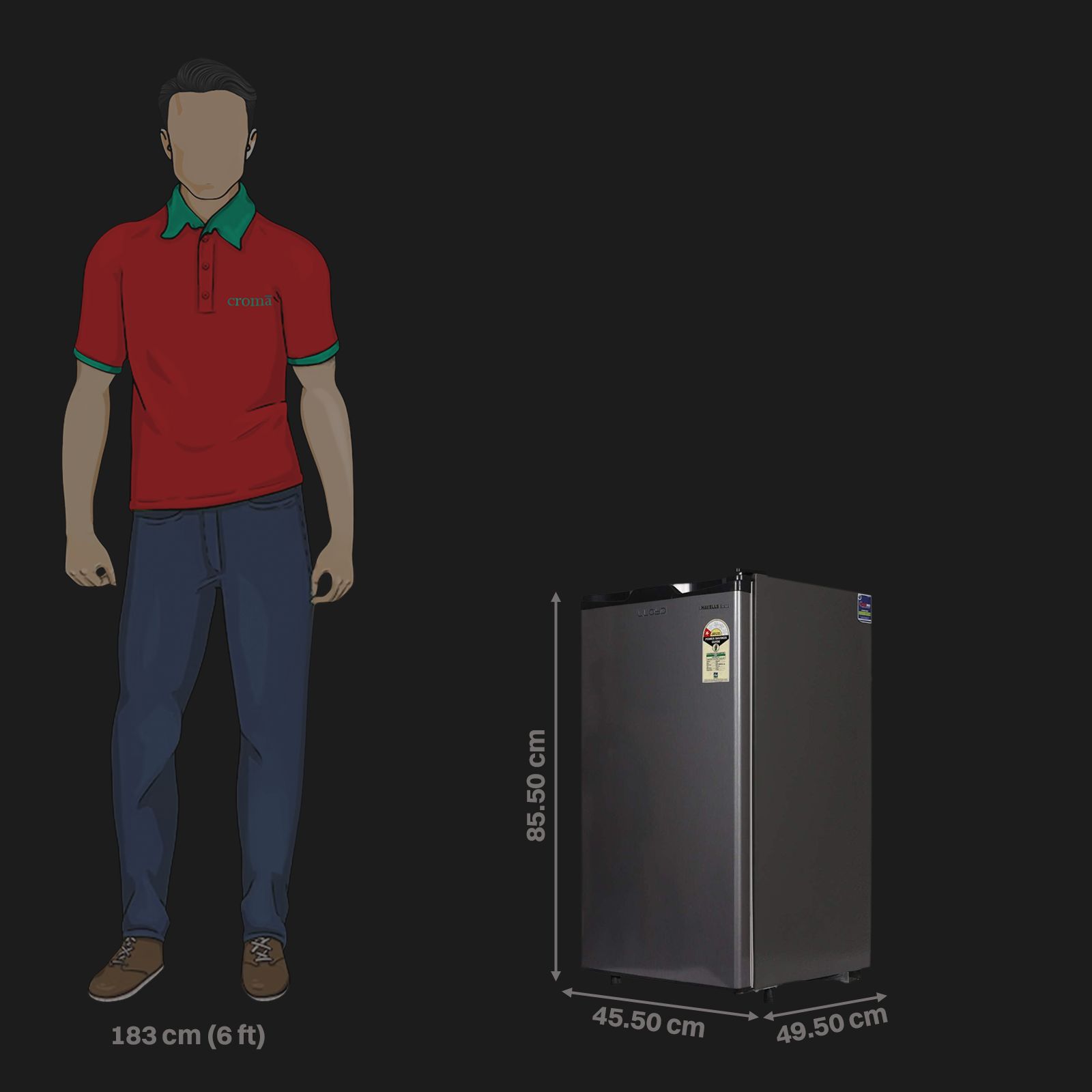 LLOYD 92 Litres 1 Star Direct Cool Single Door Refrigerator with Toughened Glass Shelf (GLDC111RGMT1JC, Grey)_3