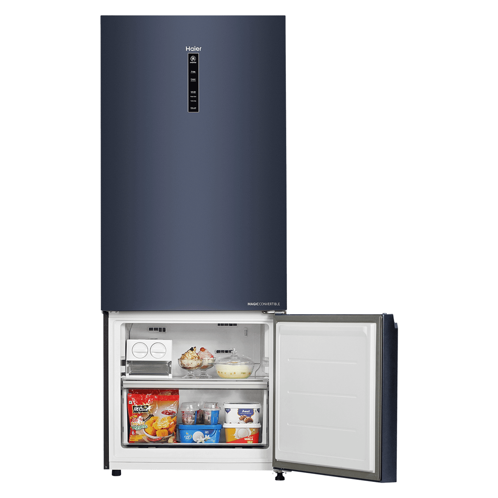 Haier 445 Litres 2 Star Frost Free Double Door Bottom Mount Convertible Refrigerator with 1 Hour Icing Technology (HRB-4952BGK-P, Graphite Black)_15