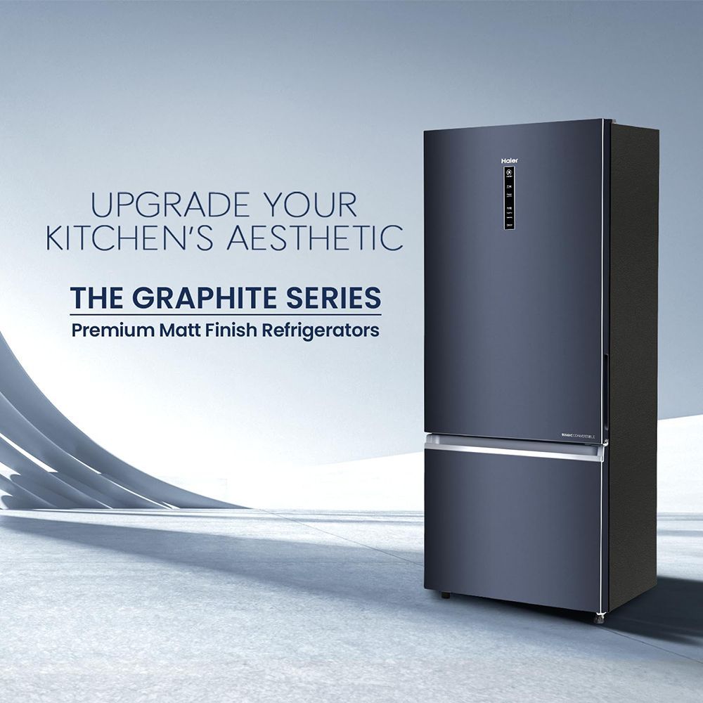 Haier 445 Litres 2 Star Frost Free Double Door Bottom Mount Convertible Refrigerator with 1 Hour Icing Technology (HRB-4952BGK-P, Graphite Black)_20