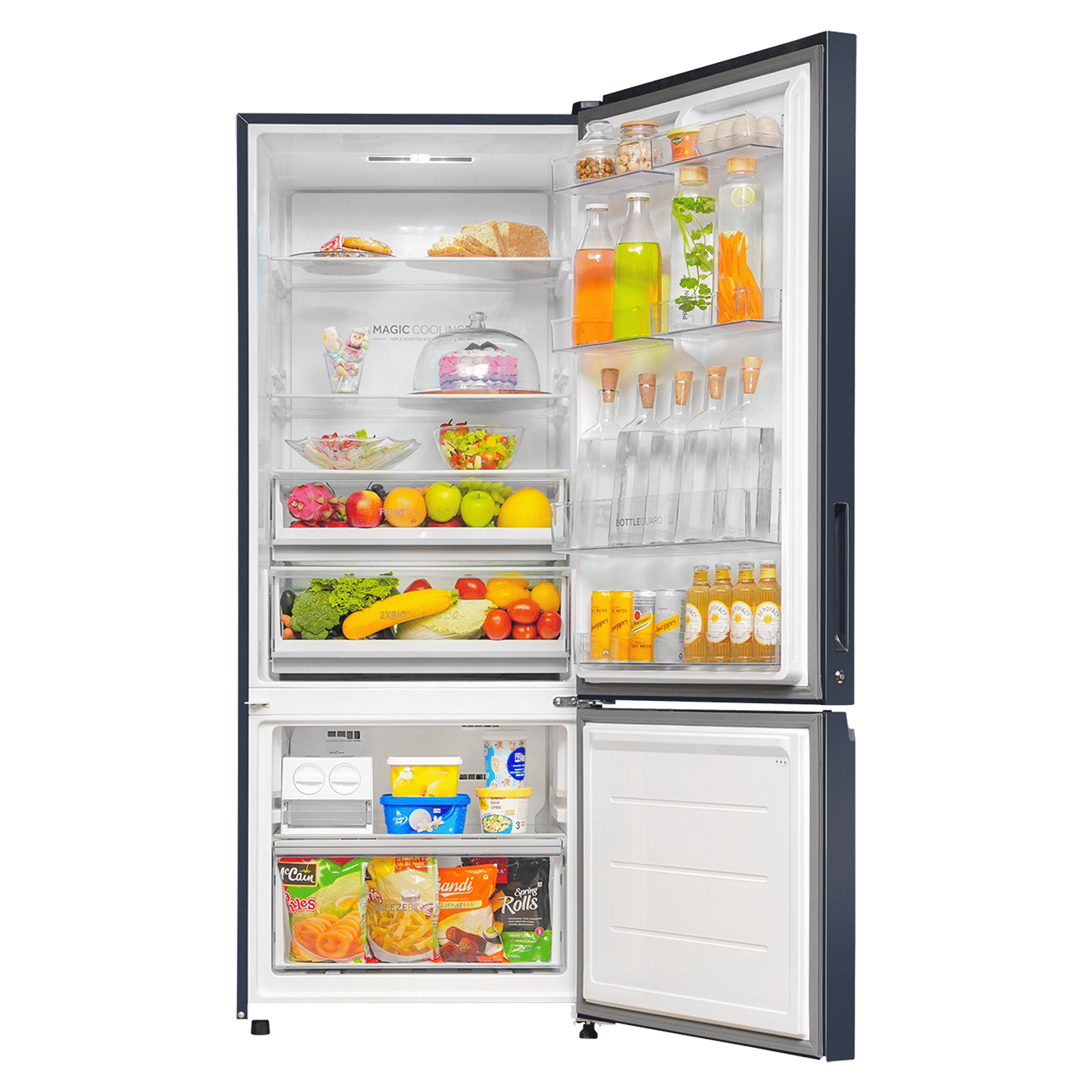 Haier 445 Litres 2 Star Frost Free Double Door Bottom Mount Convertible Refrigerator with 1 Hour Icing Technology (HRB-4952BGK-P, Graphite Black)_5