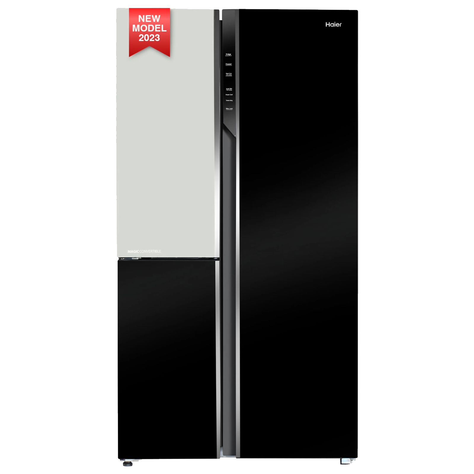 Haier 598 Litres 3 Star Frost Free Side by Side Refrigerator with Deo Fresh Technology (HRT-683KWG-P, Black & White)_1