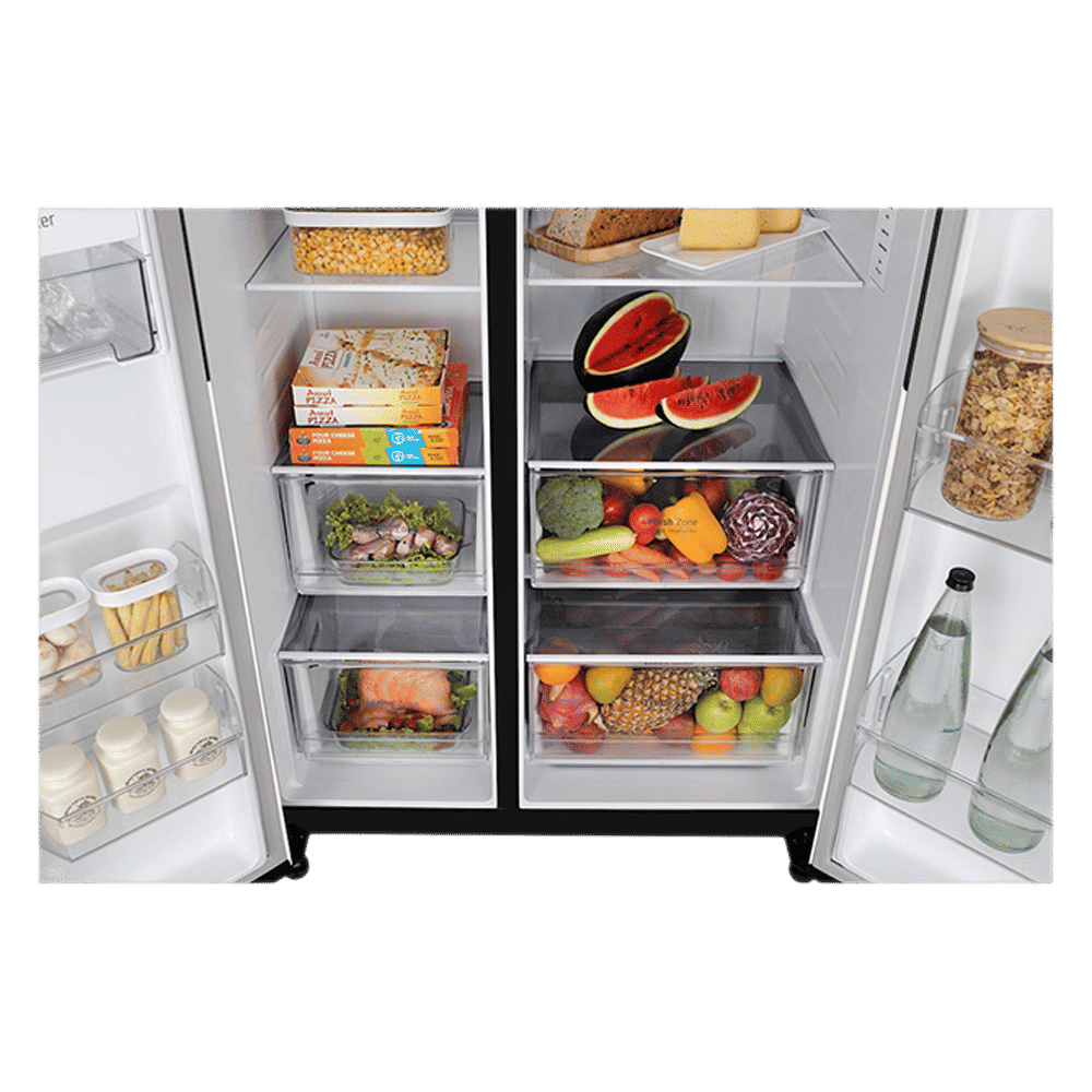 LG 650 Litres 3 Star Frost Free Side by Side Smart Wifi Enabled Convertible Refrigerator with Multi Air Flow (GL-B257EET3, Emerald Green Tango)_12