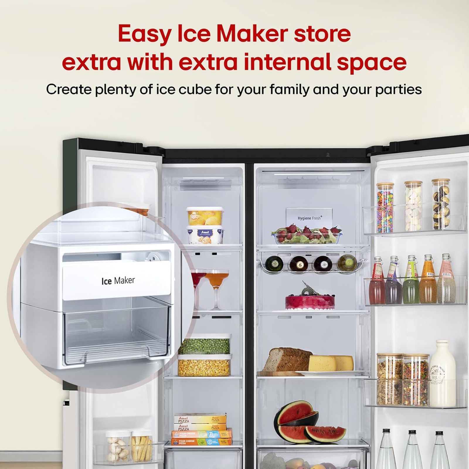 LG 650 Litres 3 Star Frost Free Side by Side Smart Wifi Enabled Convertible Refrigerator with Multi Air Flow (GL-B257EET3, Emerald Green Tango)_16