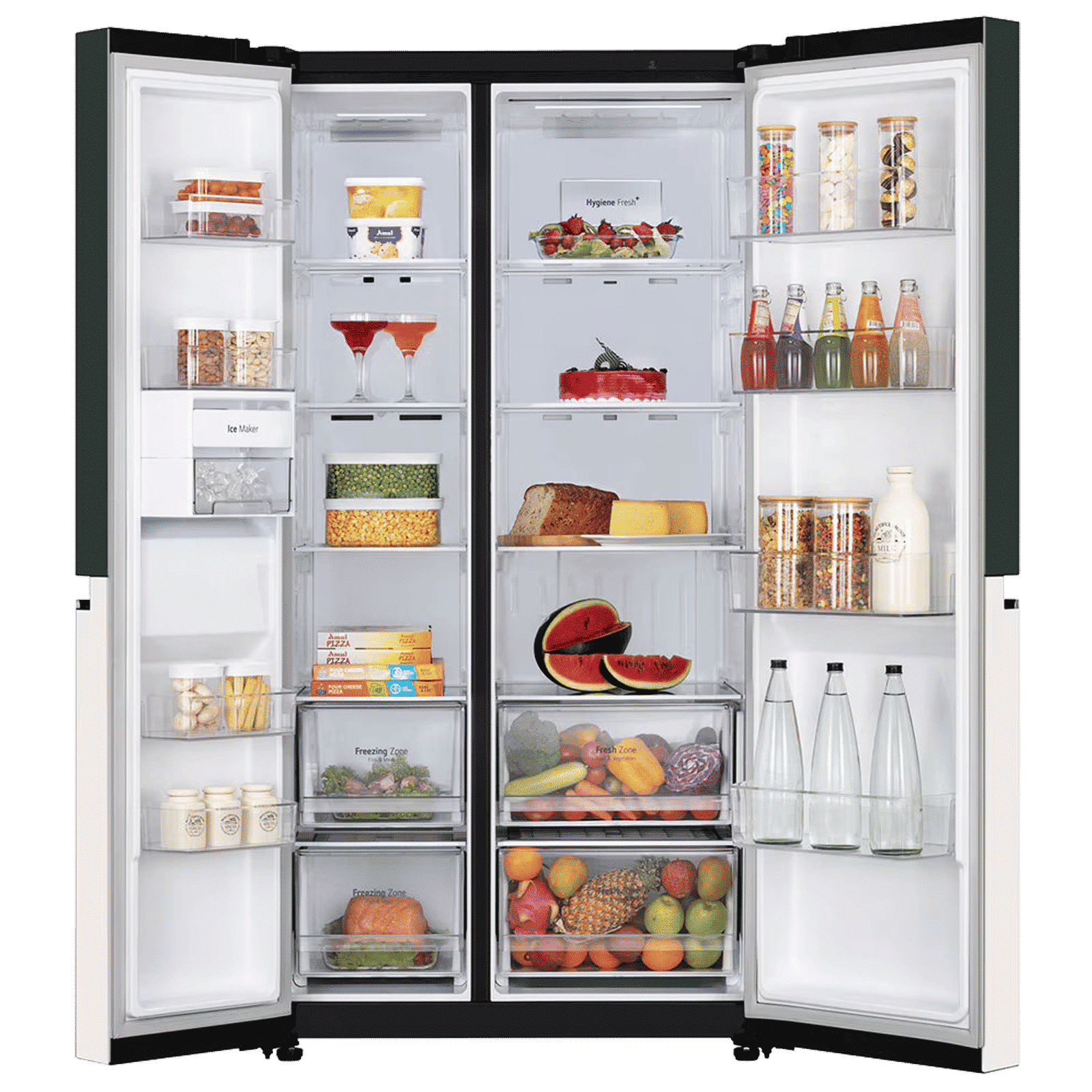 LG 650 Litres 3 Star Frost Free Side by Side Smart Wifi Enabled Convertible Refrigerator with Multi Air Flow (GL-B257EET3, Emerald Green Tango)_5