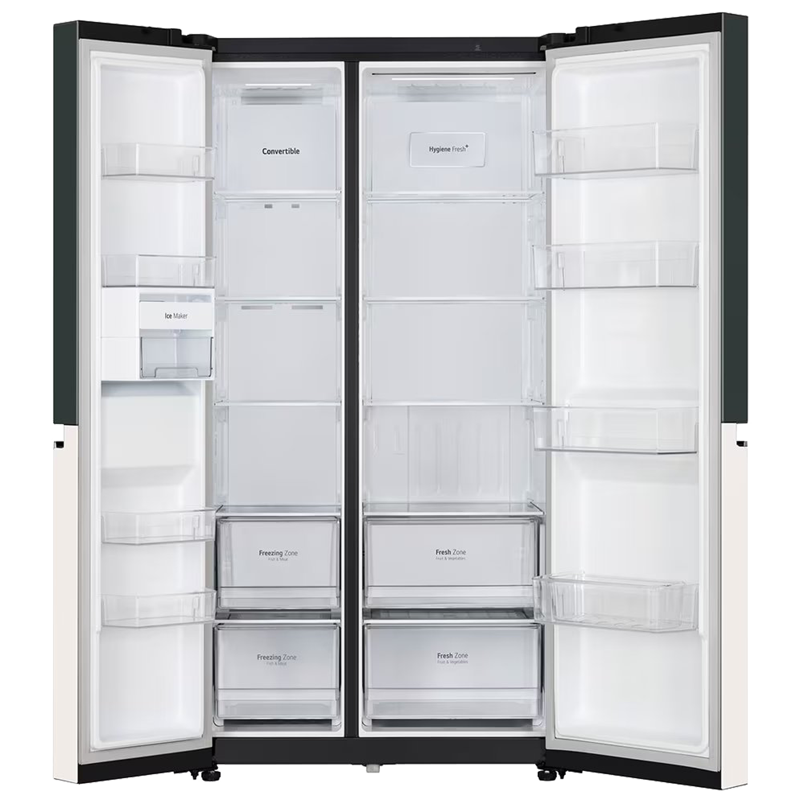 LG 650 Litres 3 Star Frost Free Side by Side Smart Wifi Enabled Convertible Refrigerator with Multi Air Flow (GL-B257EET3, Emerald Green Tango)_6