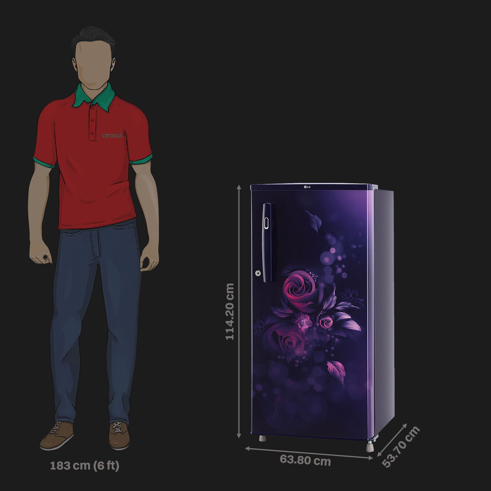 LG 190 Litres 2 Star Direct Cool Single Door Refrigerator with Antibacterial Gasket (GL-B199OBEC, Blue Euphoria)_3