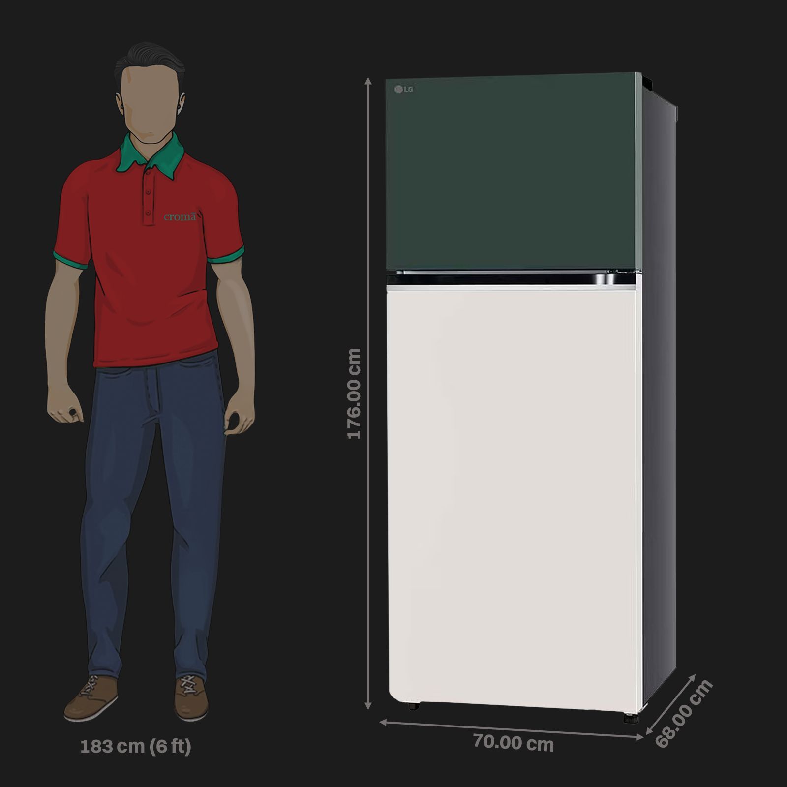LG 398 Litres 2 Star Frost Free Double Door Convertible Refrigerator with Smart Diagnosis (GL-S422SETY, Emerald Green Tango)_3
