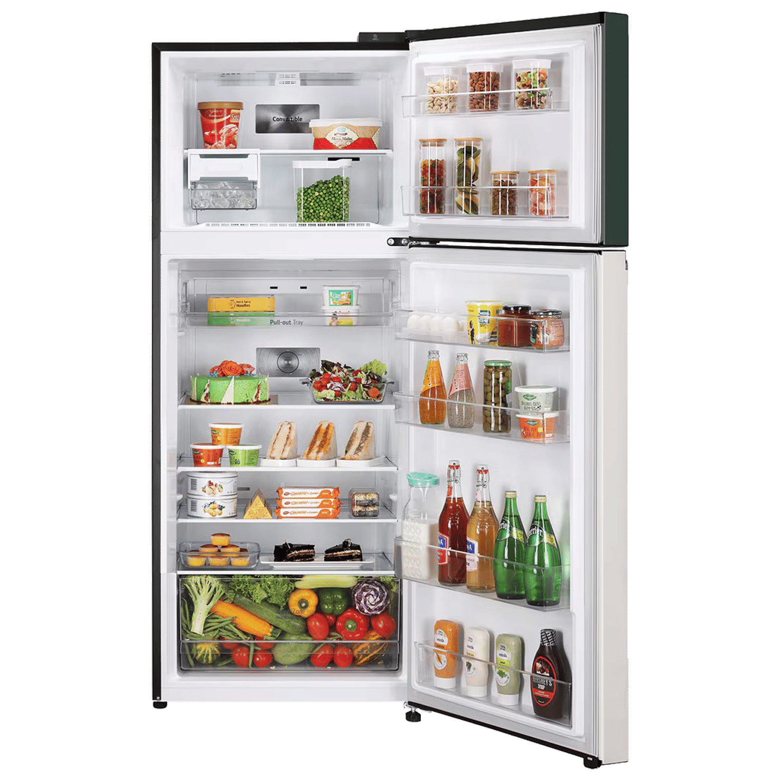 LG 398 Litres 2 Star Frost Free Double Door Convertible Refrigerator with Smart Diagnosis (GL-S422SETY, Emerald Green Tango)_5