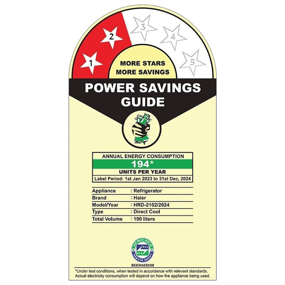 Haier 190 Litres 2 Star Direct Cool Single Door Refrigerator with Diamond Edge Freezing Technology (HRD-2102BNS-P, Nickel Steel)_11