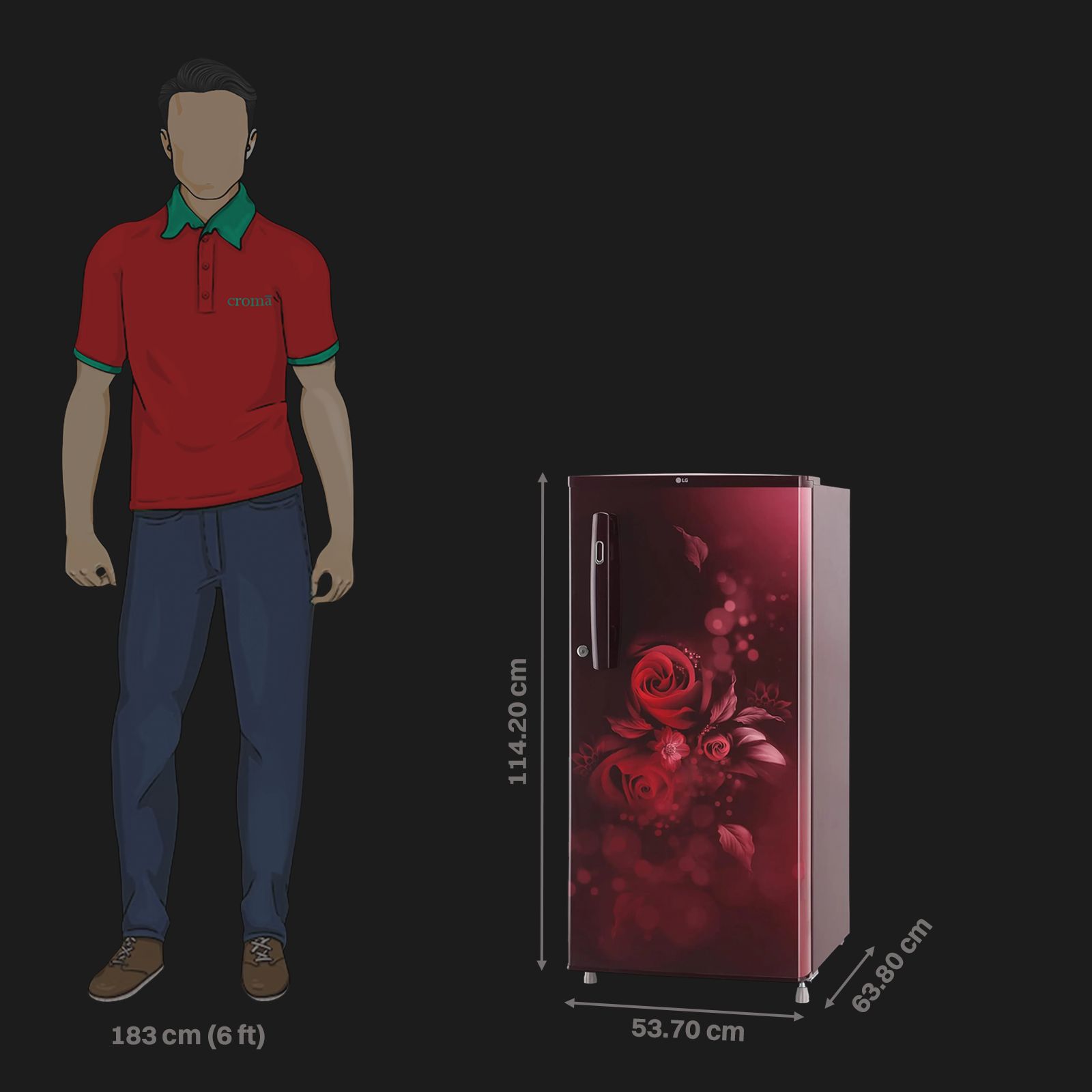 LG 190 Litres 2 Star Direct Cool Single Door Refrigerator with Stabilizer Free Operation (GL-B199OSEC, Scarlet Euphoria)_3