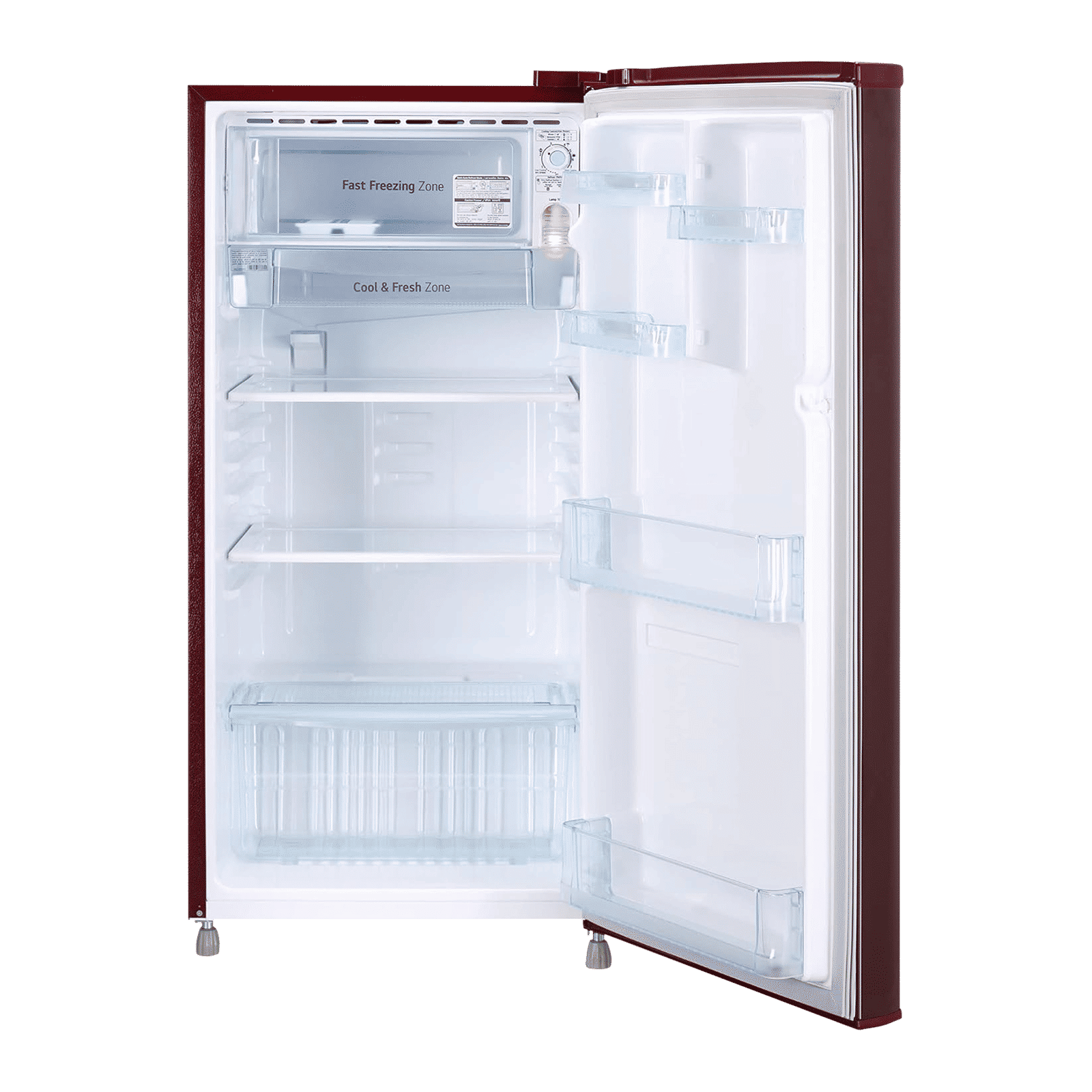 LG 190 Litres 2 Star Direct Cool Single Door Refrigerator with Stabilizer Free Operation (GL-B199OSEC, Scarlet Euphoria)_6