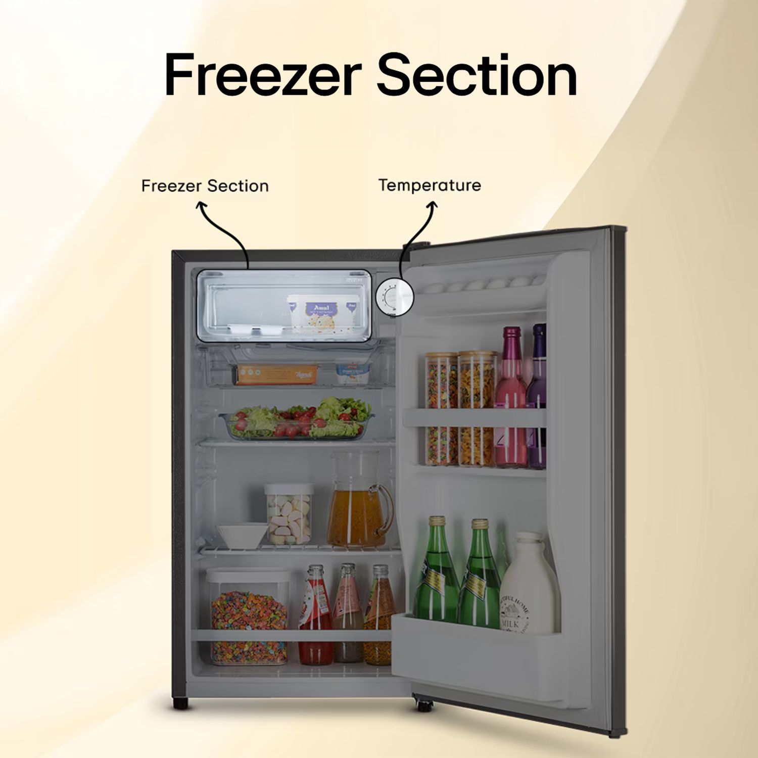 LG 90 Litres 1 Star Direct Cool Single Door Refrigerator with Antibacterial Gasket (GL-M131RDSB, Dazzle Steel)_15