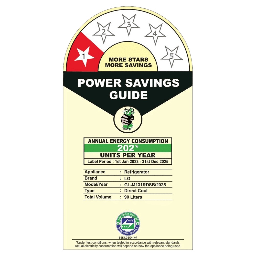 LG 90 Litres 1 Star Direct Cool Single Door Refrigerator with Antibacterial Gasket (GL-M131RDSB, Dazzle Steel)_8