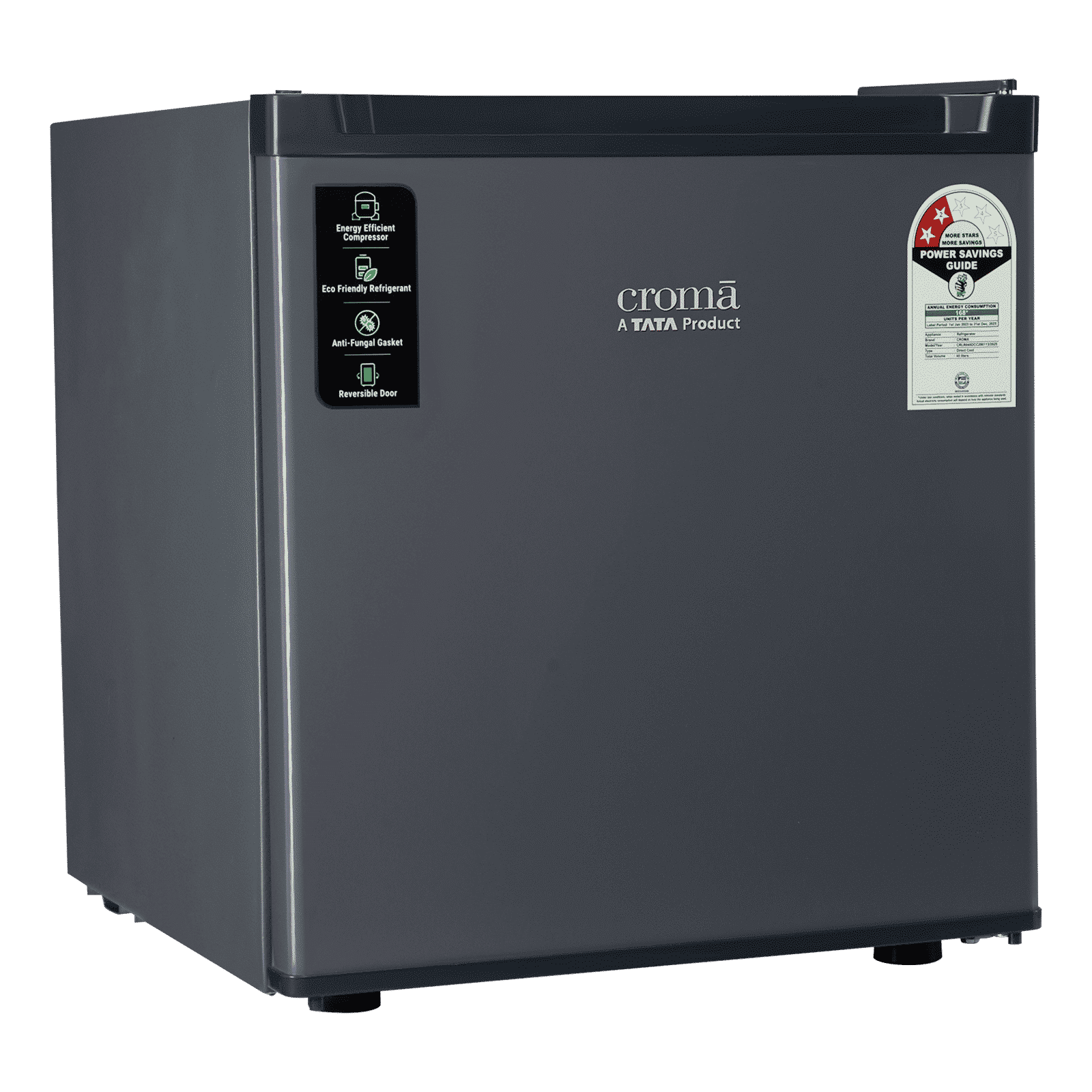 Croma 45 Litres 2 Star Direct Cool Single Door Refrigerator with Anti-Fungal Door Gasket (CRLR045DCC290113, Metallic Grey)_10