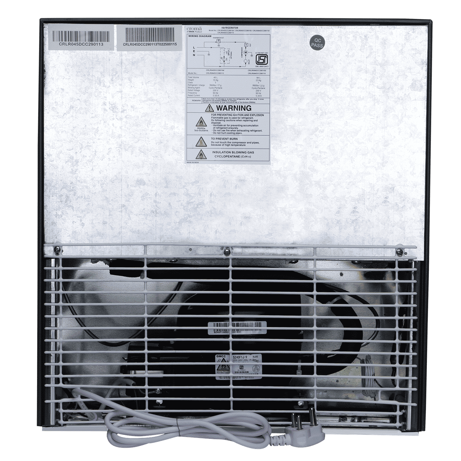 Croma 45 Litres 2 Star Direct Cool Single Door Refrigerator with Anti-Fungal Door Gasket (CRLR045DCC290113, Metallic Grey)_18