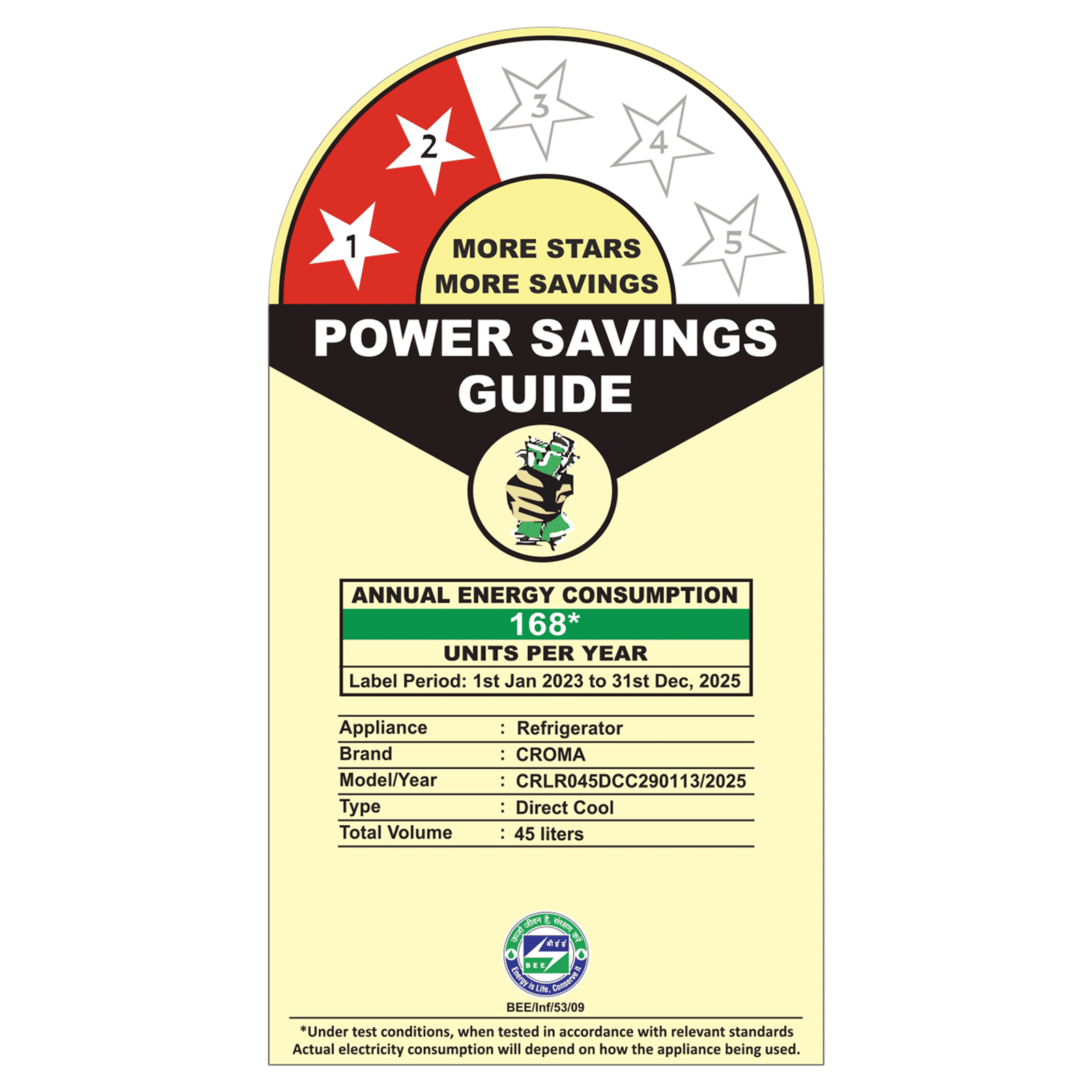 Croma 45 Litres 2 Star Direct Cool Single Door Refrigerator with Anti-Fungal Door Gasket (CRLR045DCC290113, Metallic Grey)_3