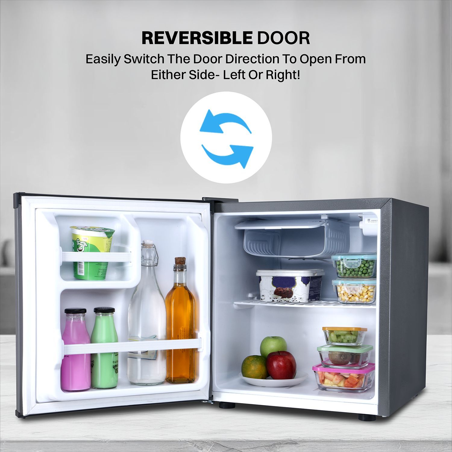 Croma 45 Litres 2 Star Direct Cool Single Door Refrigerator with Anti-Fungal Door Gasket (CRLR045DCC290113, Metallic Grey)_5