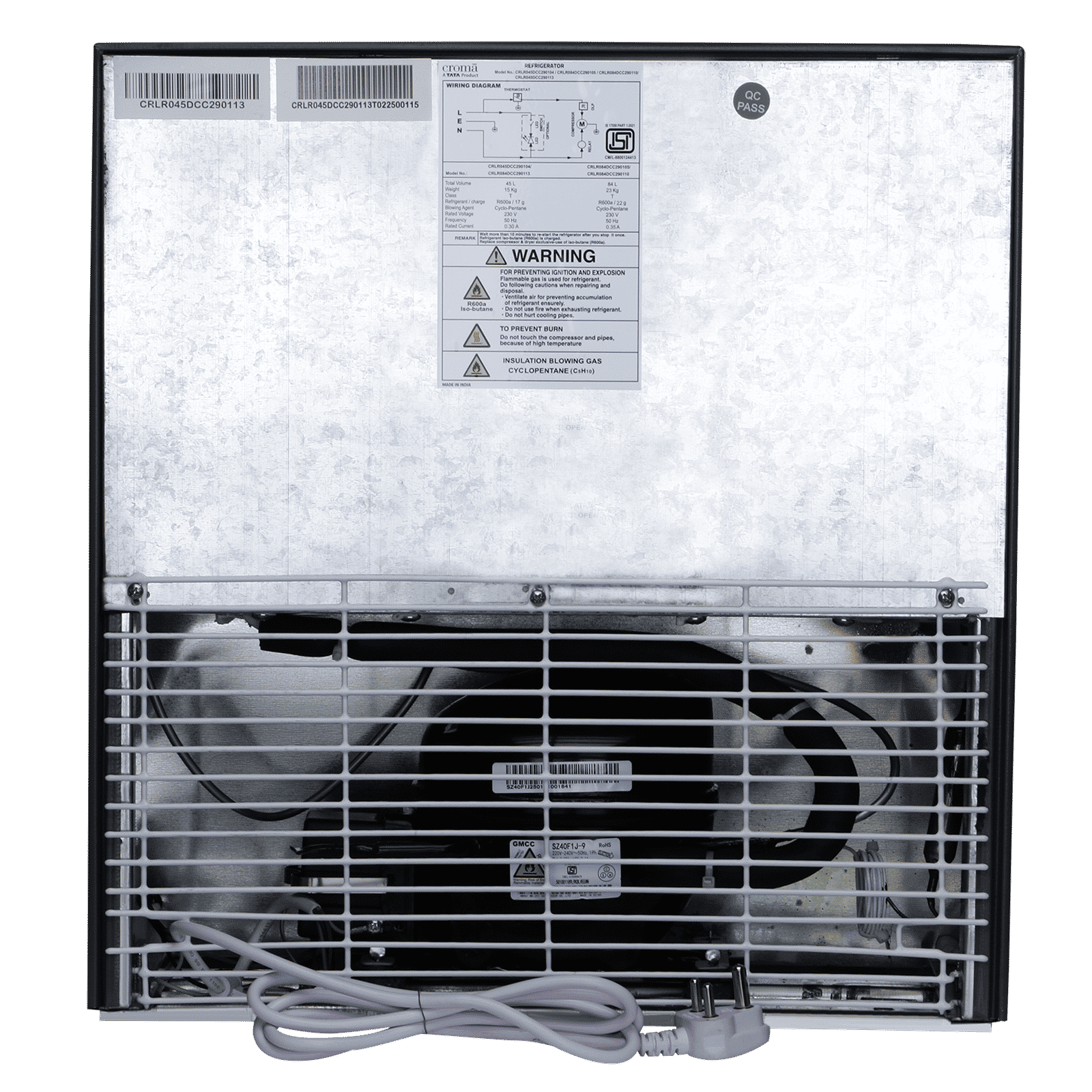 Croma 45 Litres 2 Star Direct Cool Single Door Refrigerator with Anti-Fungal Door Gasket (CRLR045DCC290113, Metallic Grey)_6