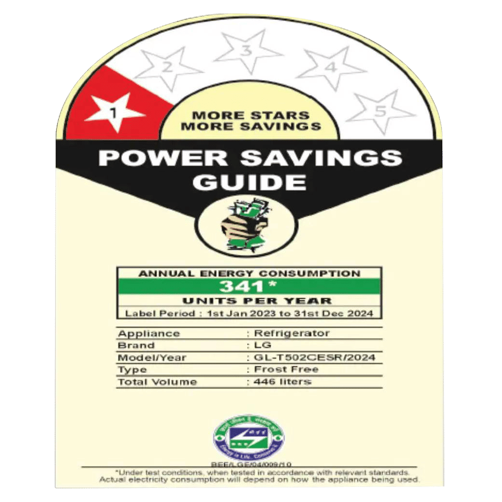 LG 446 Litres 1 Star Frost Free Double Door Convertible Refrigerator with Multi Air Flow (GL-T502CESR, Ebony Sheen)_9