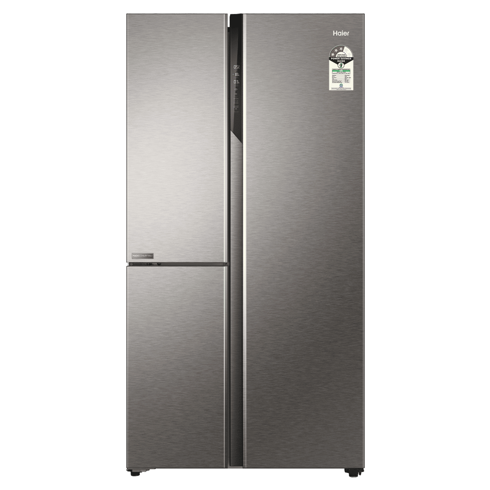 Haier 598 Litres 3 Star Frost Free Side By Side Smart Wifi Enabled Convertible Refrigerator with Deo Fresh Technology (HRT-683ISU1, Inox Steel)_1