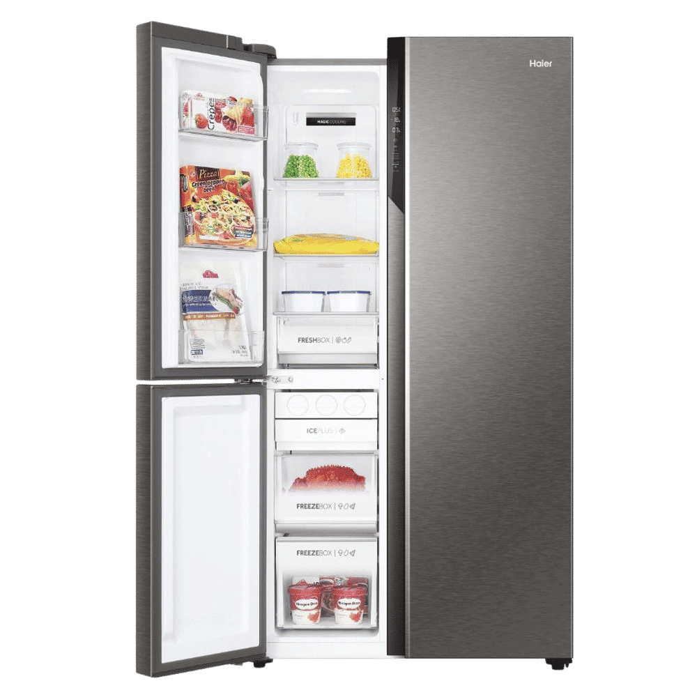 Haier 598 Litres 3 Star Frost Free Side By Side Smart Wifi Enabled Convertible Refrigerator with Deo Fresh Technology (HRT-683ISU1, Inox Steel)_9