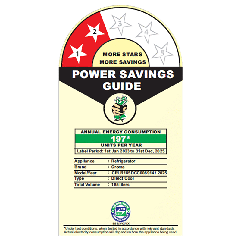 Croma 185 Litres 2 Star Direct Cool Single Door Refrigerator with Anti Fungal Gasket (CRLR185DCC008914, Red Erica)_4