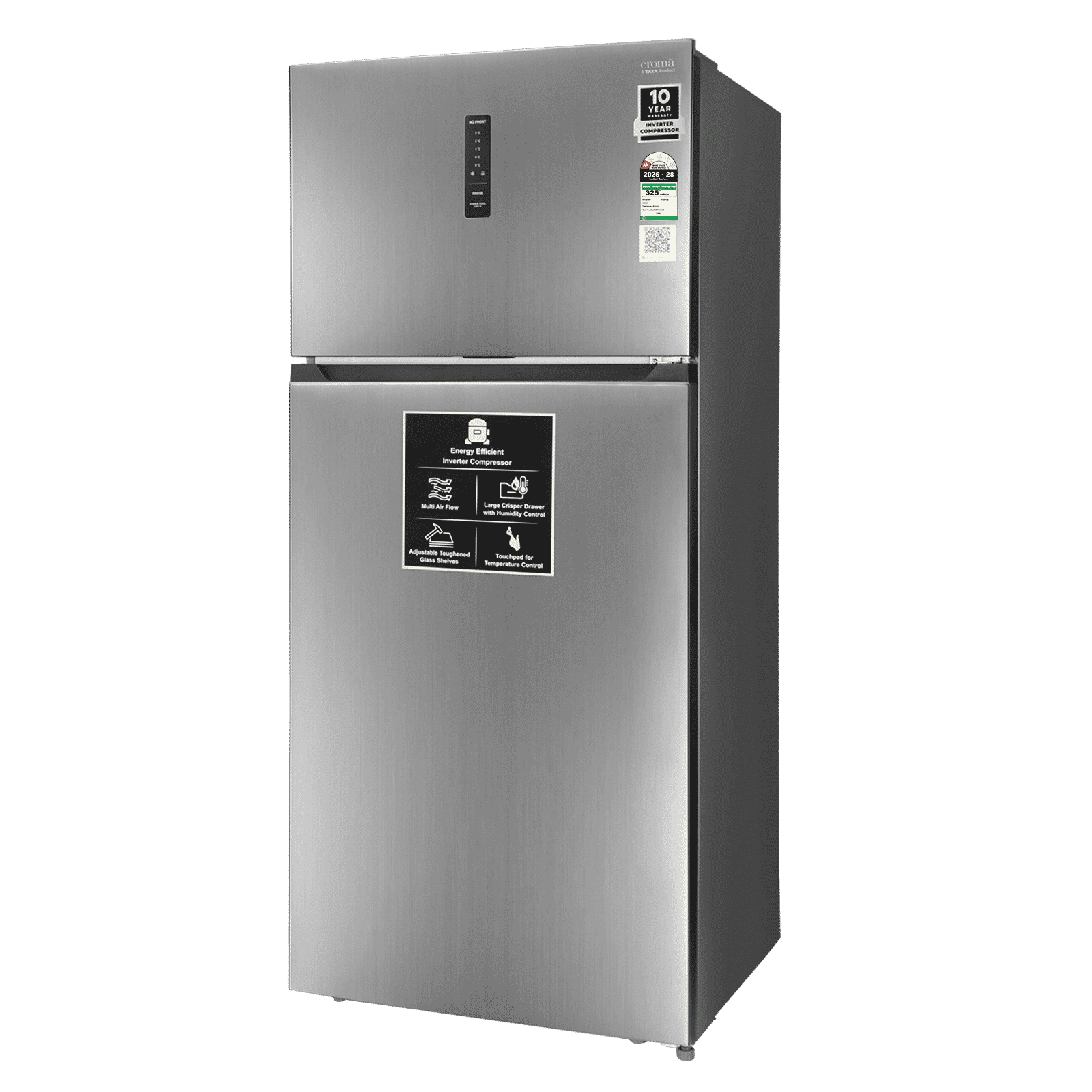 Croma 528 Litres 1 Star Frost Free Double Door Refrigerator with External Soft Touch Display (Inox)_4