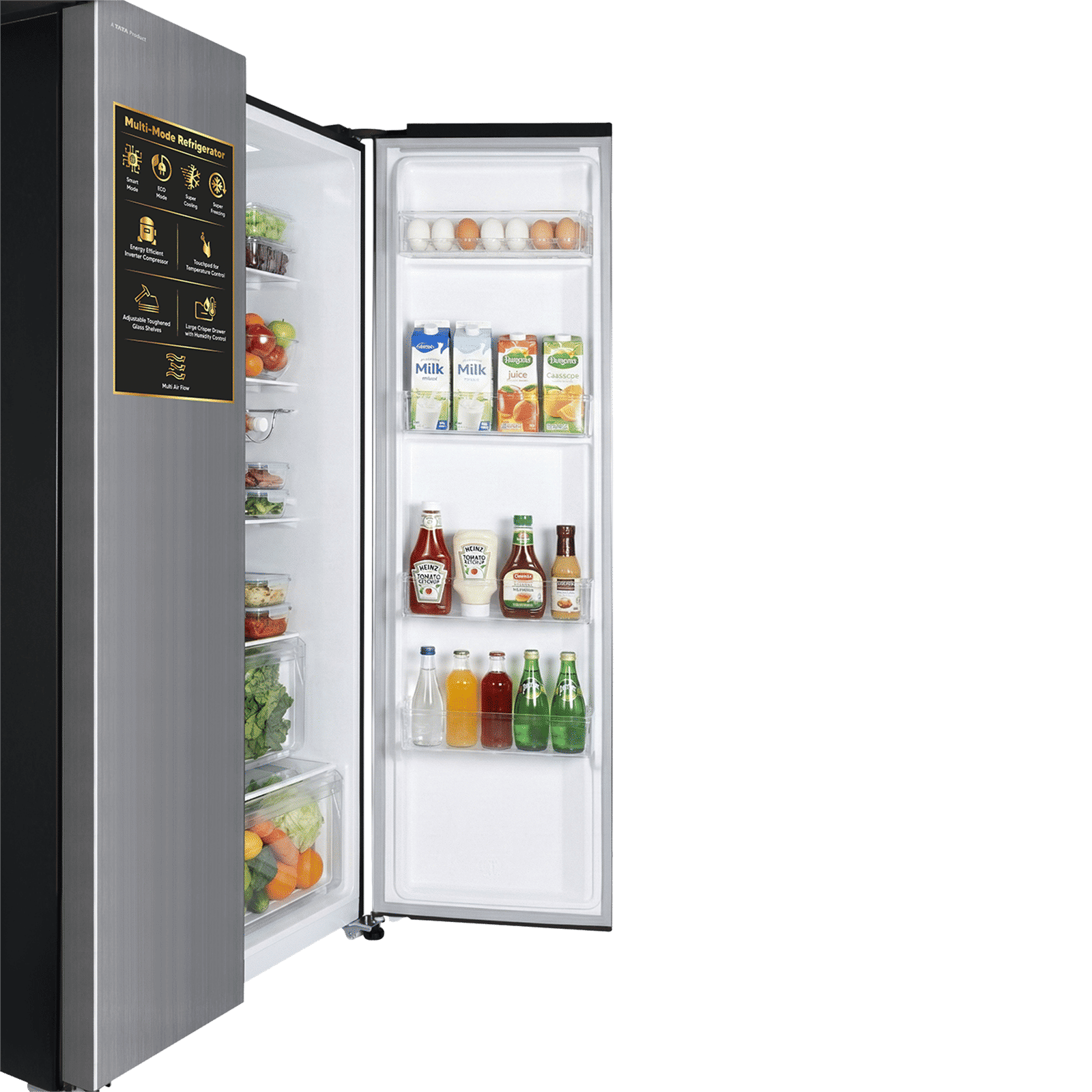 Croma CRLR532SSA342494 532 Litres Frost Free Side by Side Refrigerator with Door Open Alarm (Inox Black)_9