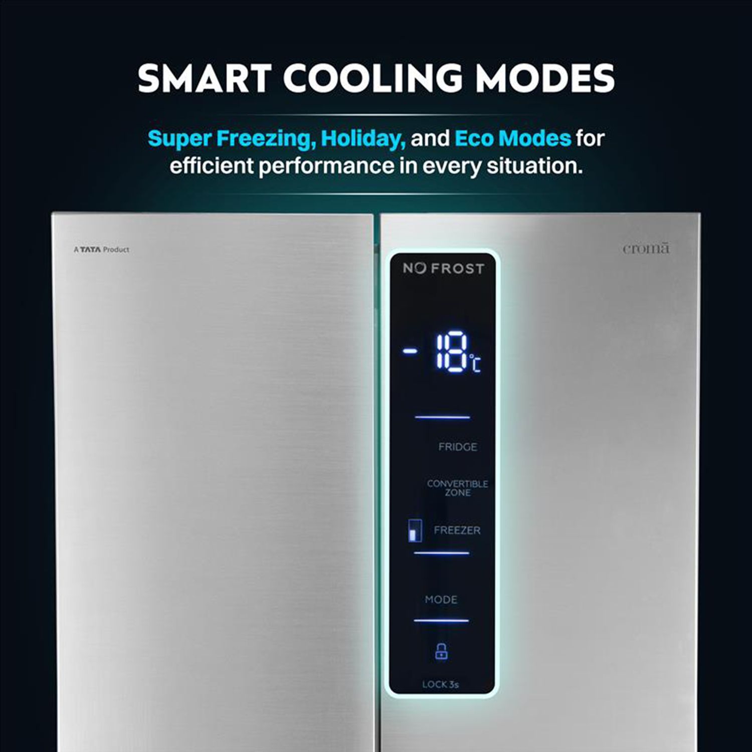 Croma 522 Litres Frost Free French Door Convertible Refrigerator with Multi Airflow (CRLR522MDA342495, Inox)_5
