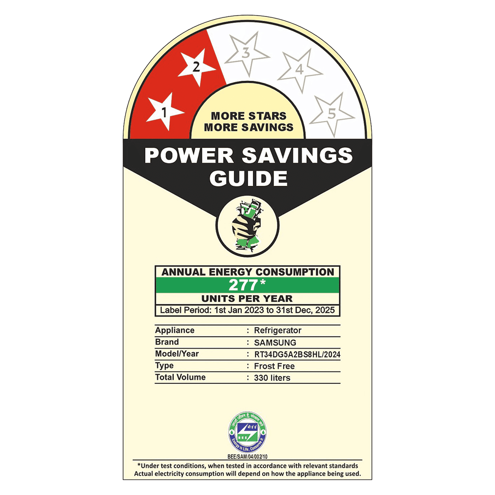 SAMSUNG 330 Litres 2 Star Frost Free Double Door Smart Wifi Enabled Refrigerator with Twin Cooling Plus Technology (RT34DG5A2BS8HL, Elegant Inox)_11