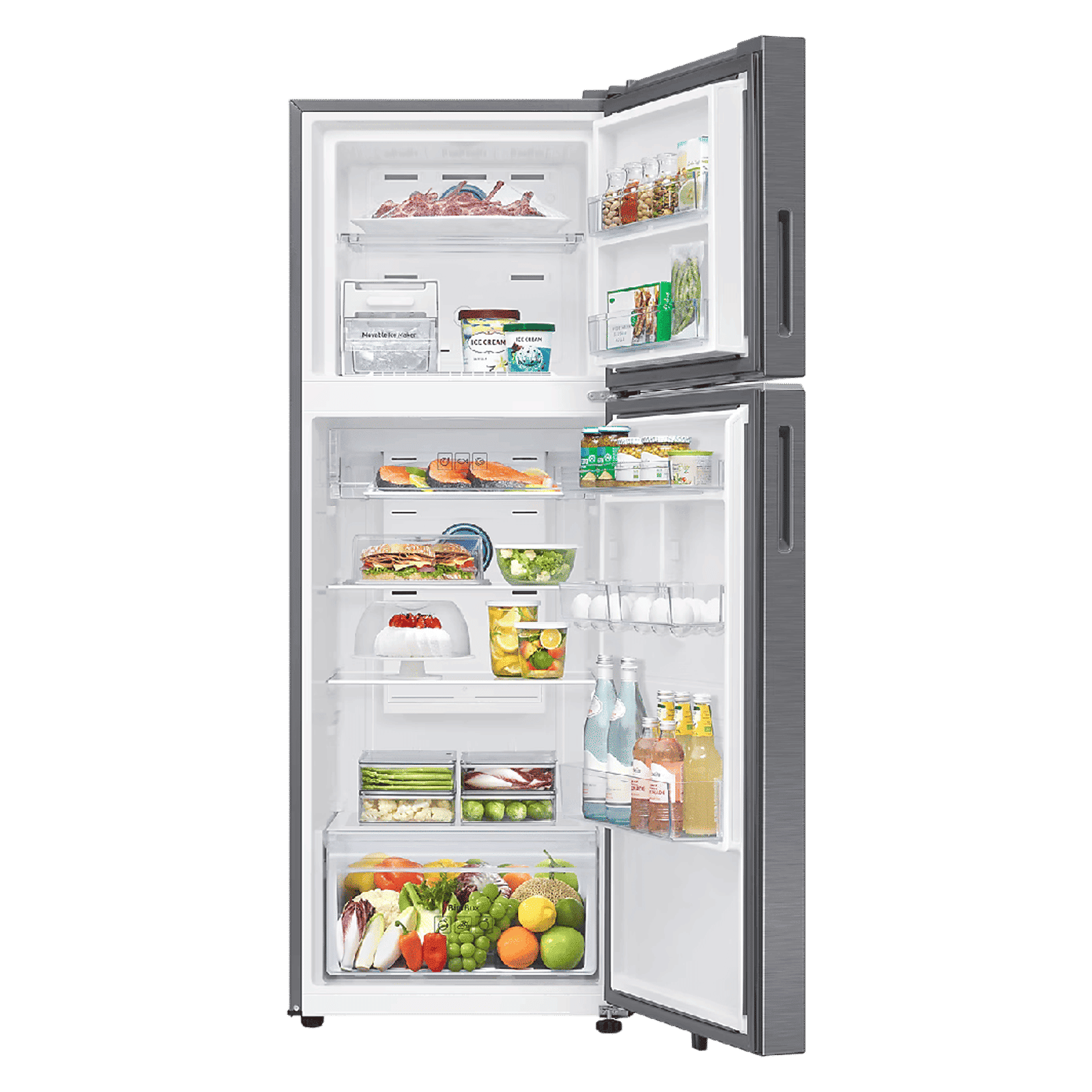 SAMSUNG 330 Litres 2 Star Frost Free Double Door Smart Wifi Enabled Refrigerator with Twin Cooling Plus Technology (RT34DG5A2BS8HL, Elegant Inox)_5