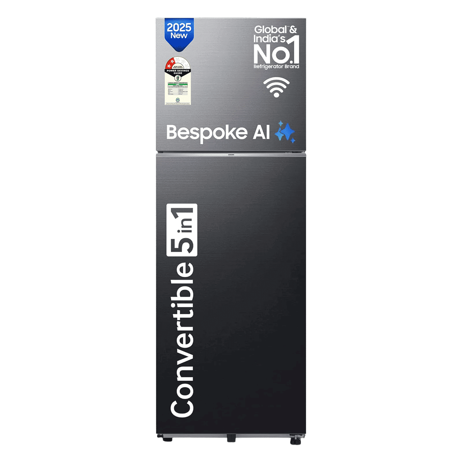 SAMSUNG 350 Litres 2 Star Frost Free Double Door Smart Wifi Enabled Refrigerator with Twin Cooling Plus Technology (RT38DG5A2BBXHL, Luxe Black)_1