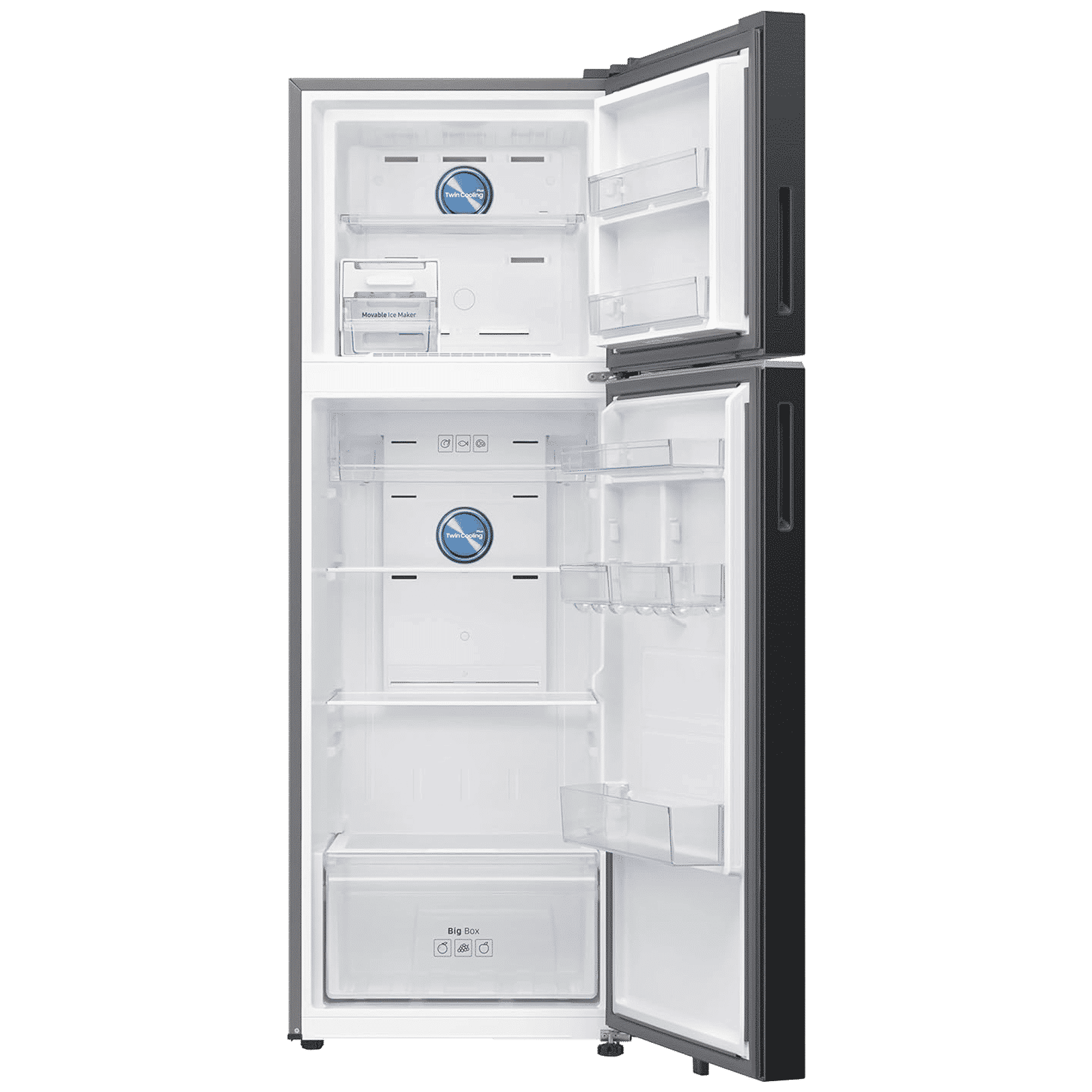 SAMSUNG 350 Litres 2 Star Frost Free Double Door Smart Wifi Enabled Refrigerator with Twin Cooling Plus Technology (RT38DG5A2BBXHL, Luxe Black)_6