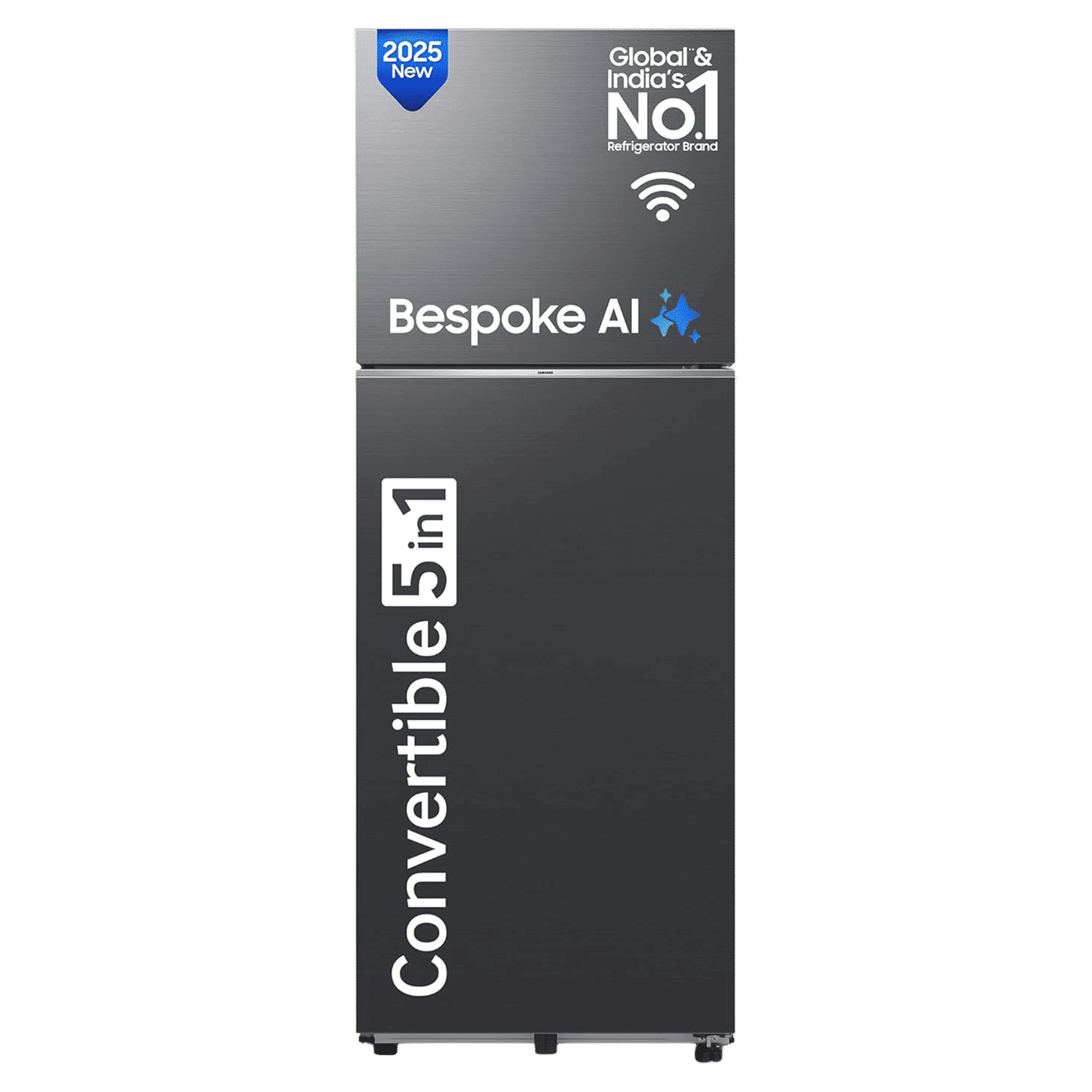 SAMSUNG 330 Litres 3 Star Frost Free Double Door Smart Wifi Enabled Refrigerator with Twin Cooling Plus Technology (RT34DG5A4DB1HL, Black Matt)_1