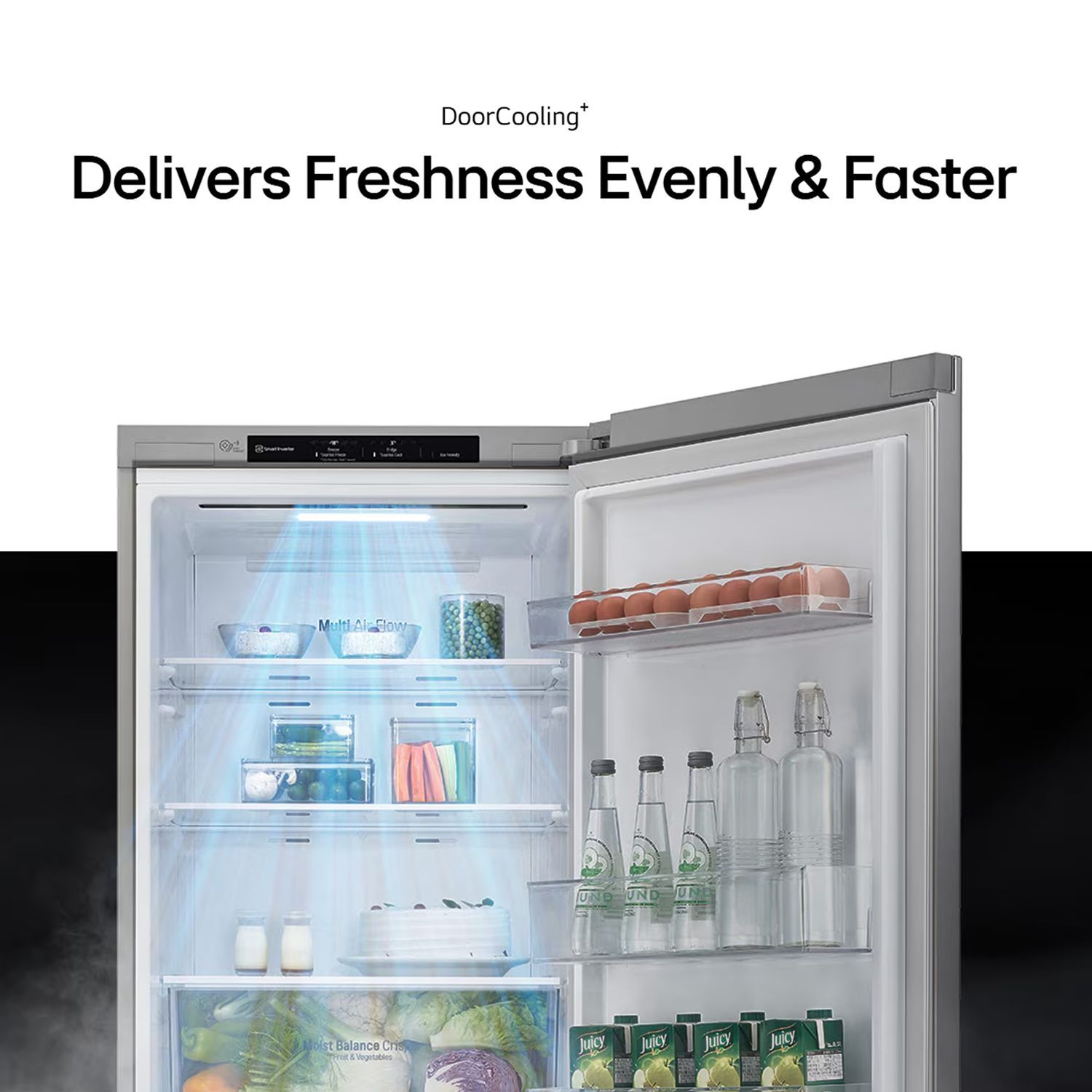 LG 340 Litres 3 Star Frost Free Double Door Bottom Mount Smart Wifi Enabled Convertible Refrigerator with Door Cooling Plus (GL-B382DPZX, Shiny Steel)_18