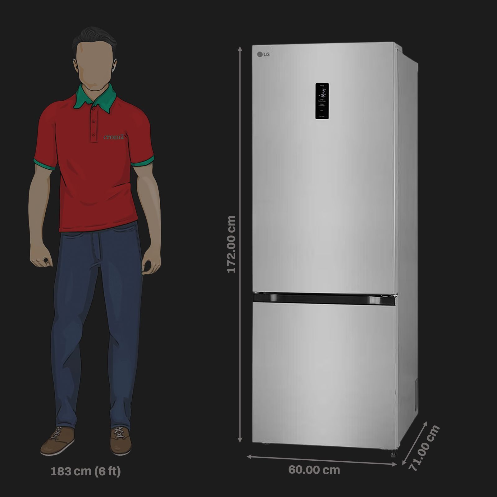 LG 340 Litres 3 Star Frost Free Double Door Bottom Mount Smart Wifi Enabled Convertible Refrigerator with Door Cooling Plus (GL-B382DPZX, Shiny Steel) LG 340 Litres 3 Star Frost Free Double Door Bottom Mount Smart Wifi Enabled Convertible Refrigerator with Door Cooling Plus (GL-B382DPZX, Shiny Steel)_2