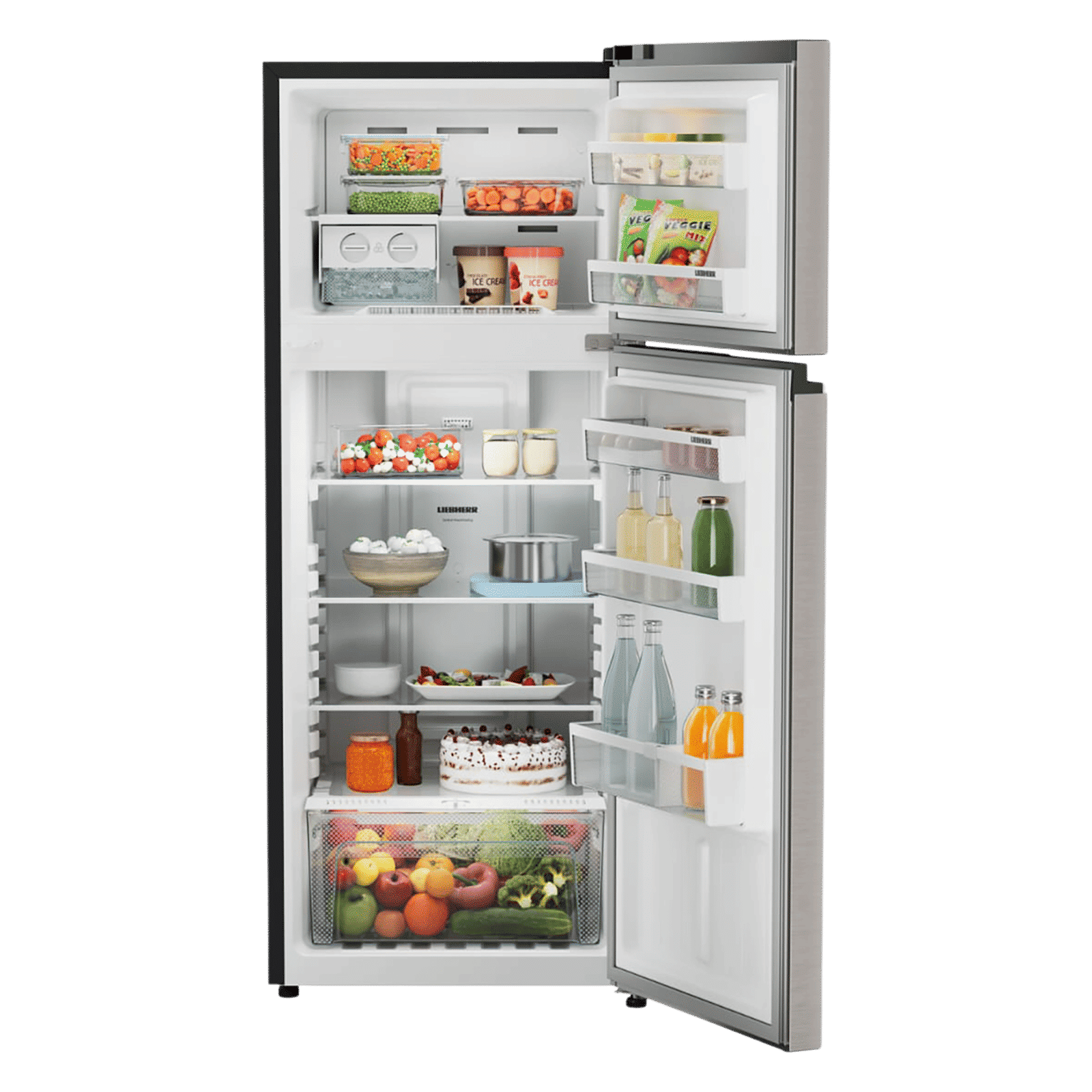 LIEBHERR Cluster 1 245 Litres 2 Star Frost Free Double Door Refrigerator with Bigger Vegetable Basket (TCHgsB 2411, Grey Steel)_6