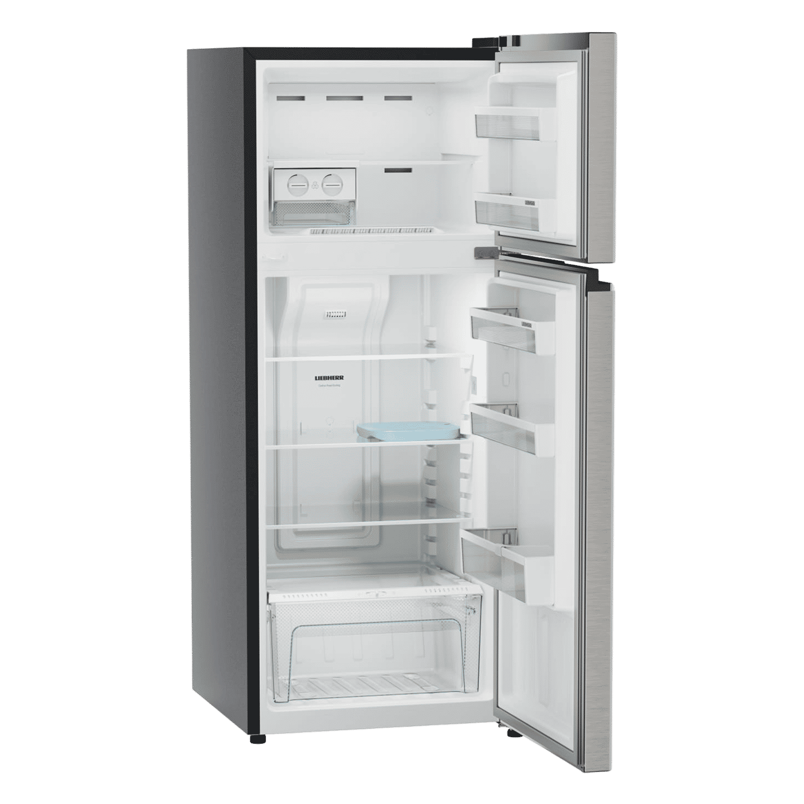 LIEBHERR Cluster 1 245 Litres 2 Star Frost Free Double Door Refrigerator with Bigger Vegetable Basket (TCHgsB 2411, Grey Steel)_8