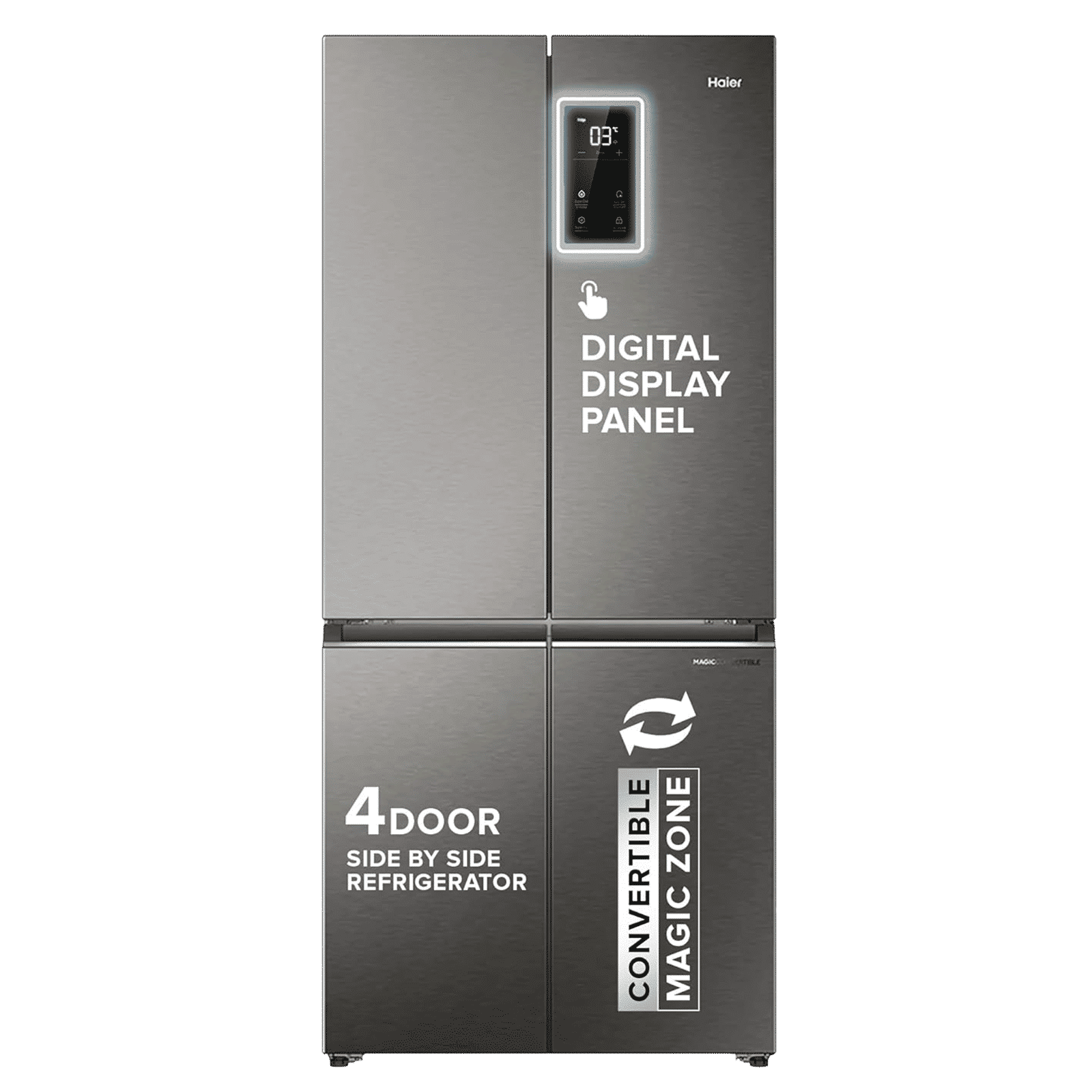 Haier 520 Litres 3 Star Frost Free French Door Convertible Refrigerator with Deo Fresh Technology (HRB-600IS, Inox Steel)_1