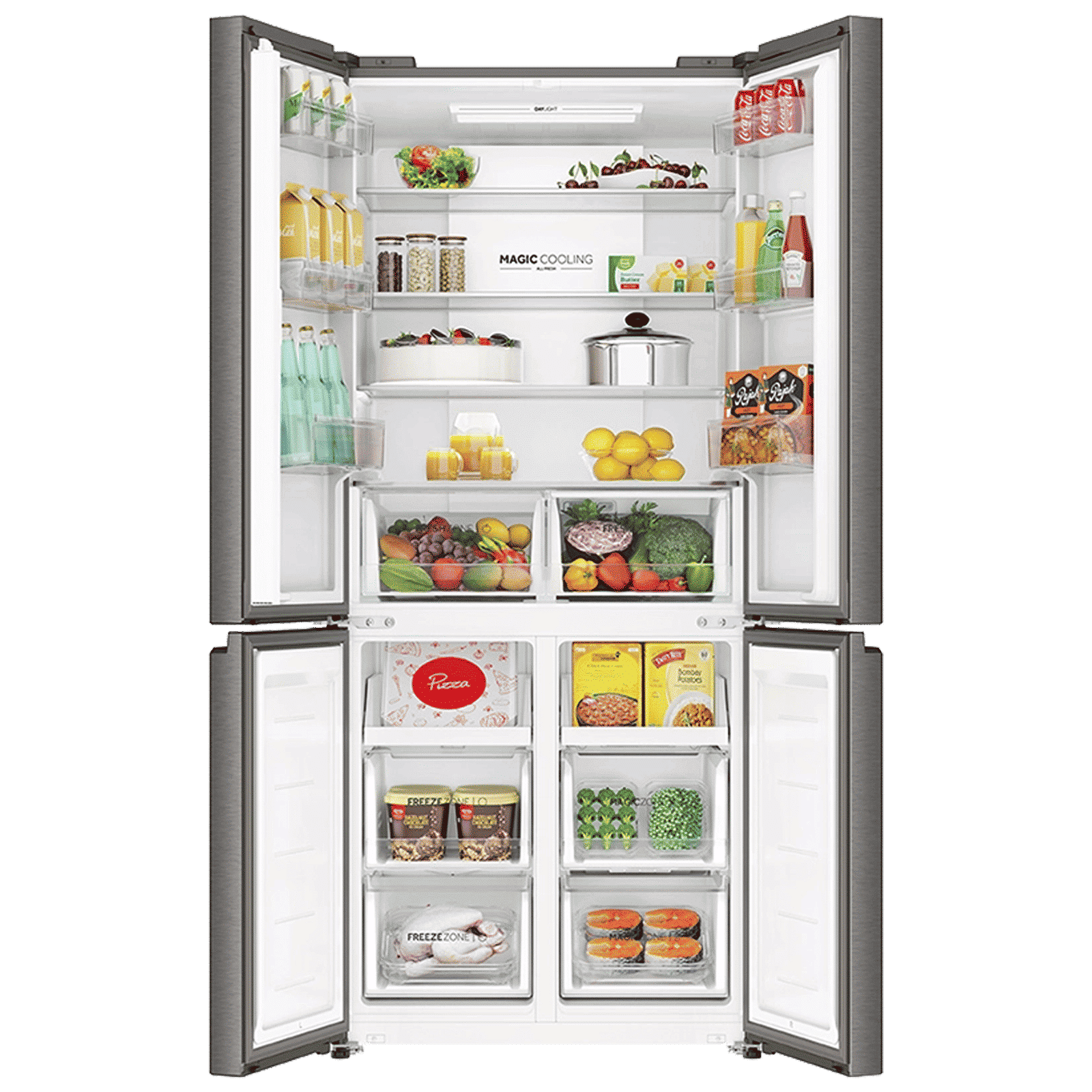 Haier 520 Litres 3 Star Frost Free French Door Convertible Refrigerator with Deo Fresh Technology (HRB-600IS, Inox Steel)_5