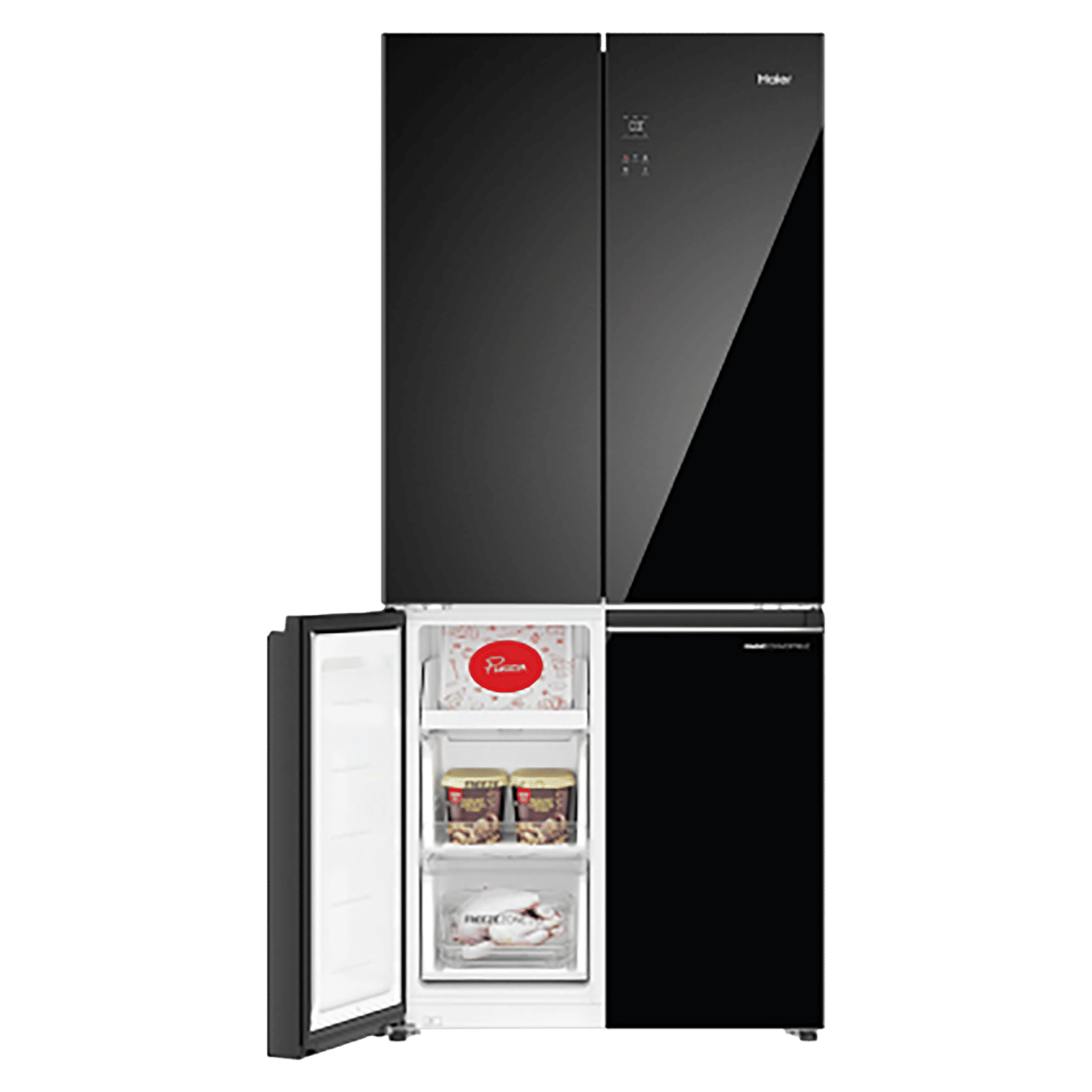 Haier 520 Litres 3 Star Frost Free French Door Convertible Refrigerator with Colorful Digital Display Panel (HRB-600KGU1, Black Glass)_14