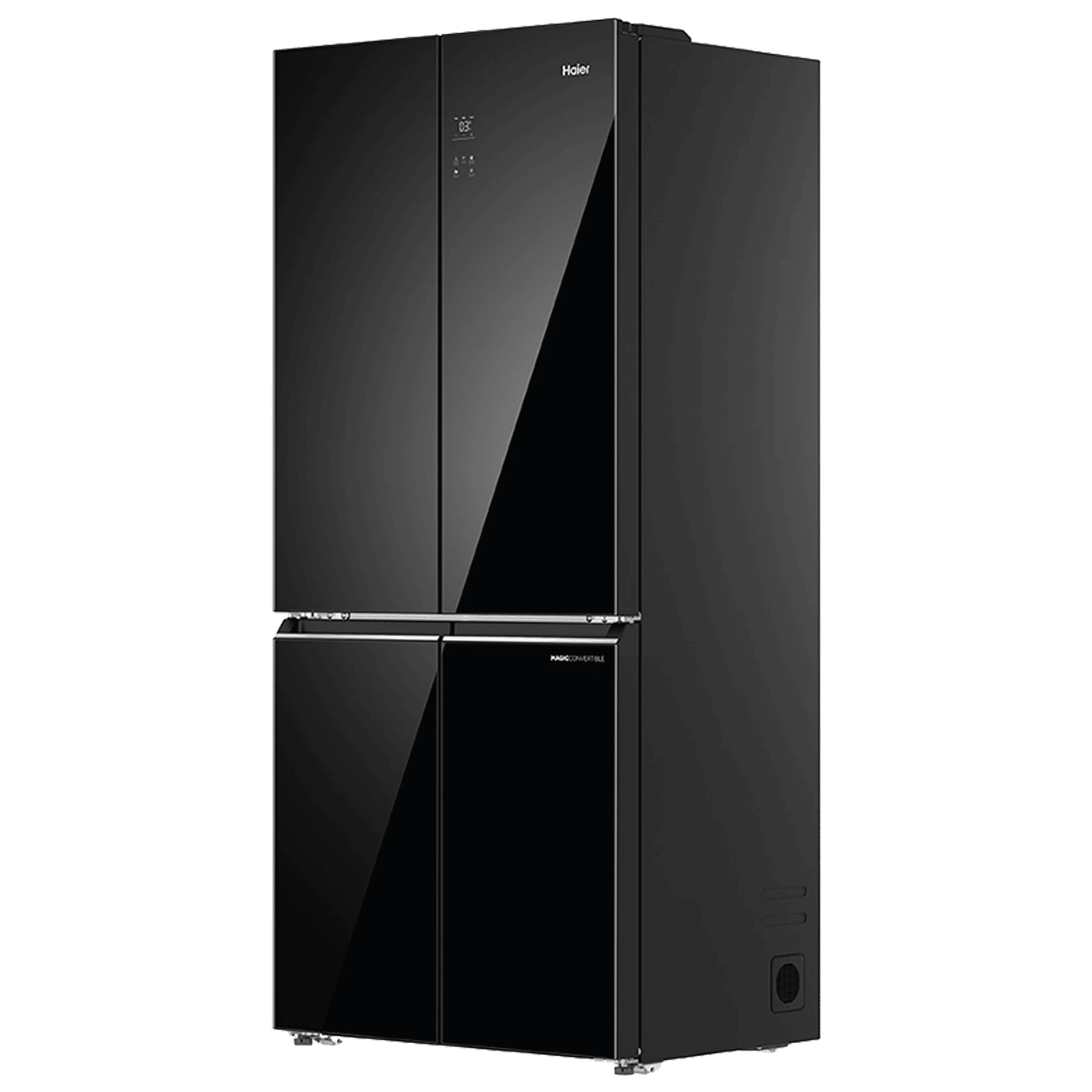 Haier 520 Litres 3 Star Frost Free French Door Convertible Refrigerator with Colorful Digital Display Panel (HRB-600KGU1, Black Glass)_4